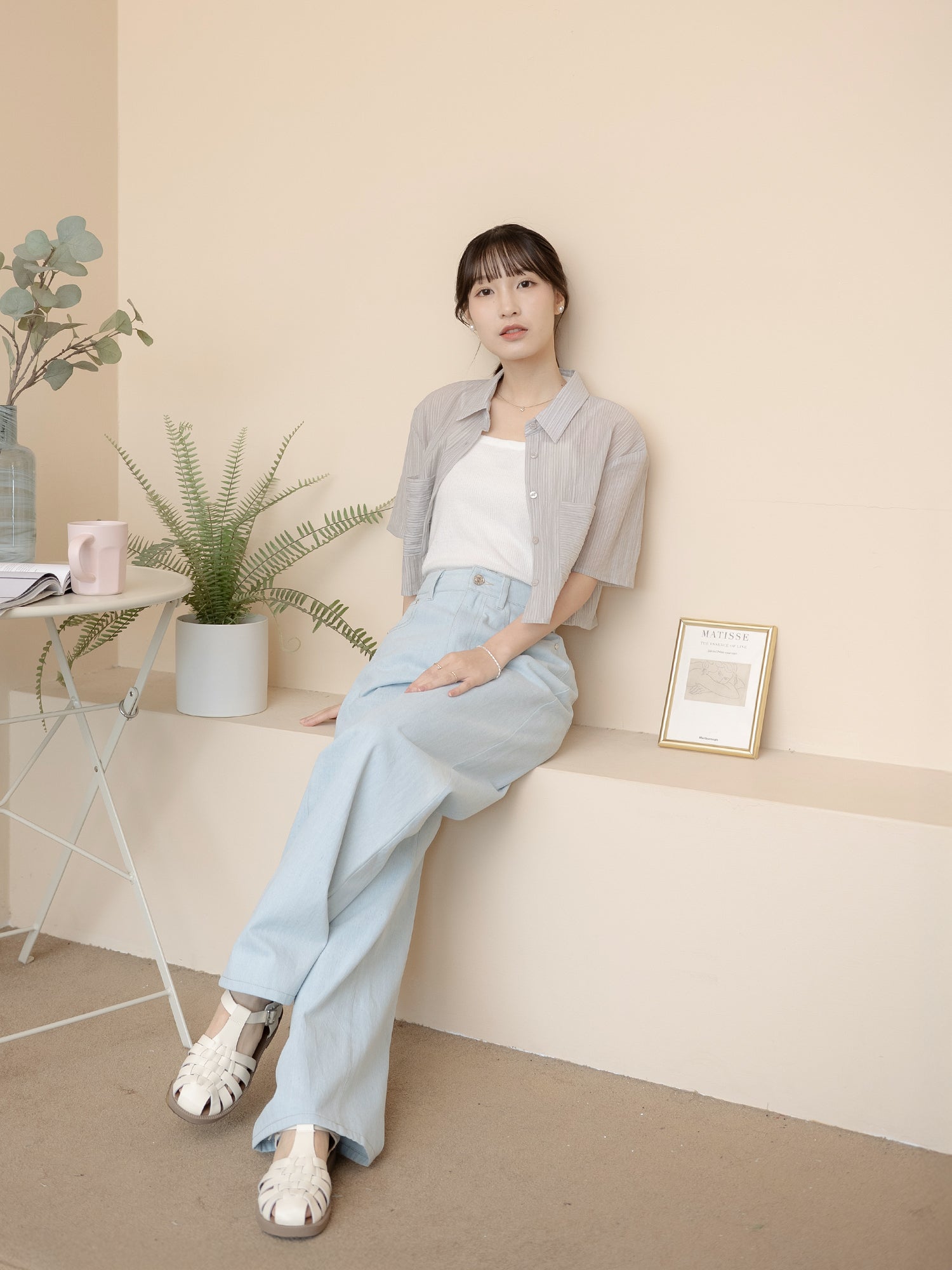 Cropped Pocket Stripe Shirt