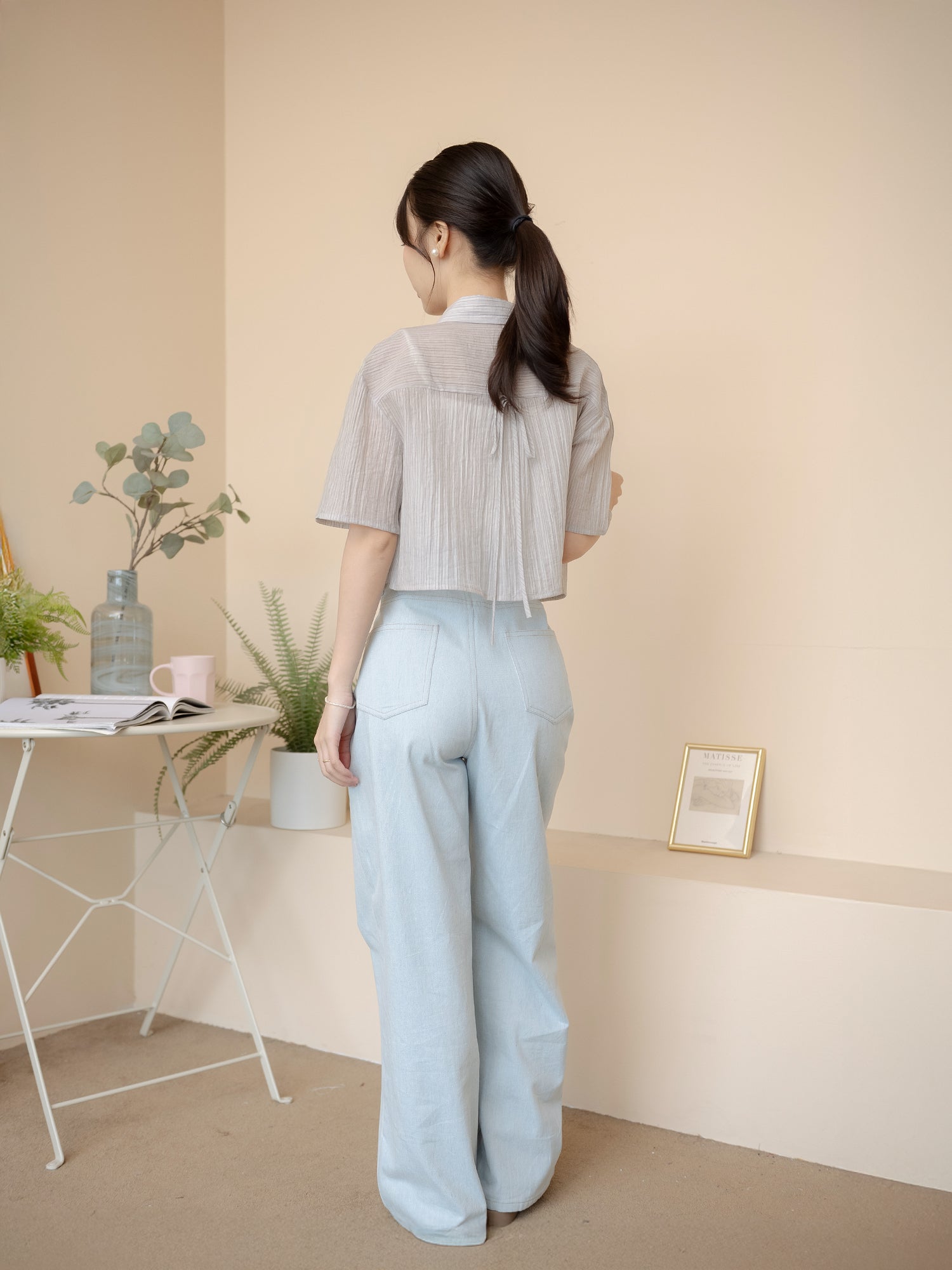 Cropped Pocket Stripe Shirt