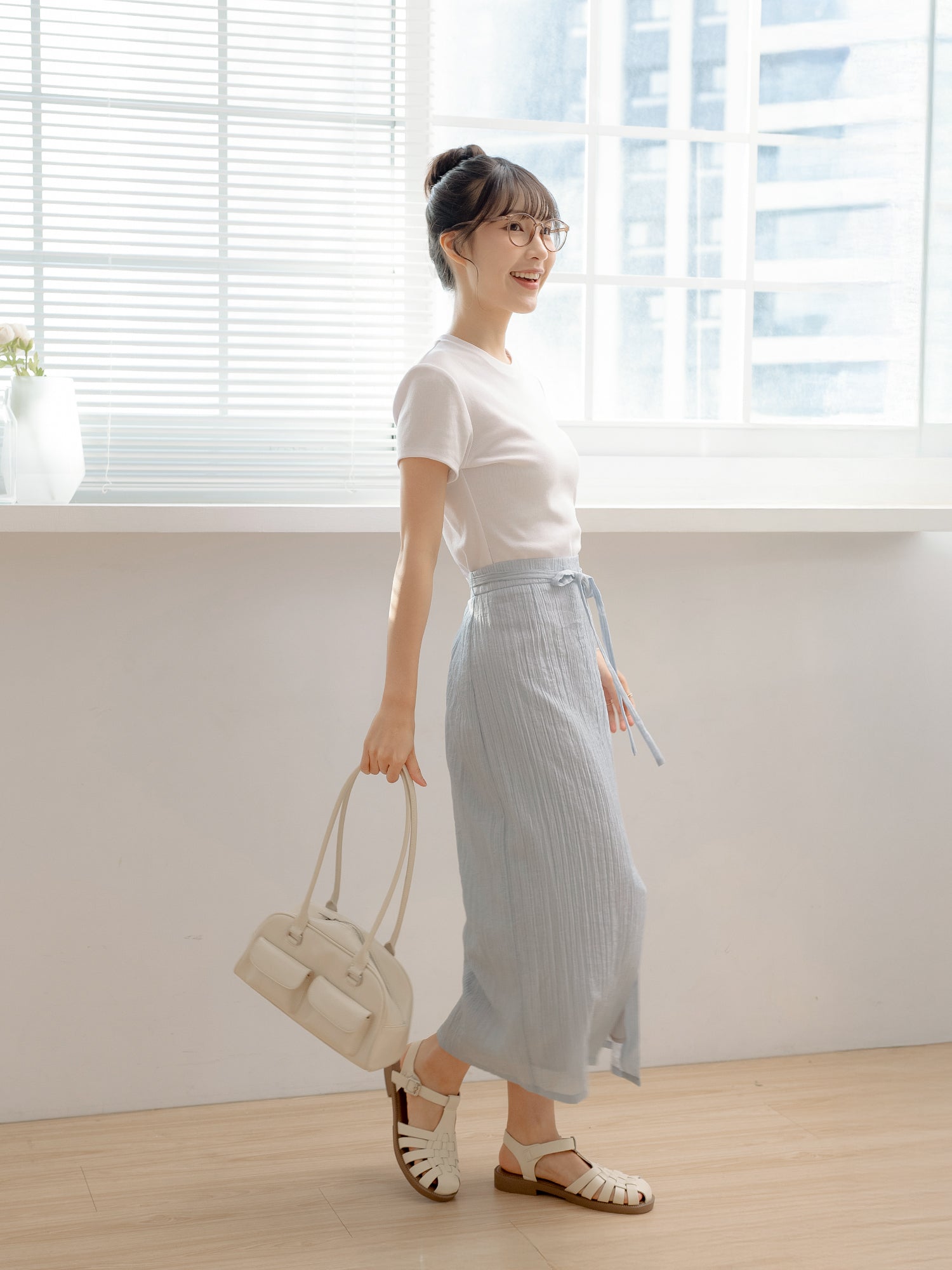 Striped Tie Waist Skirt