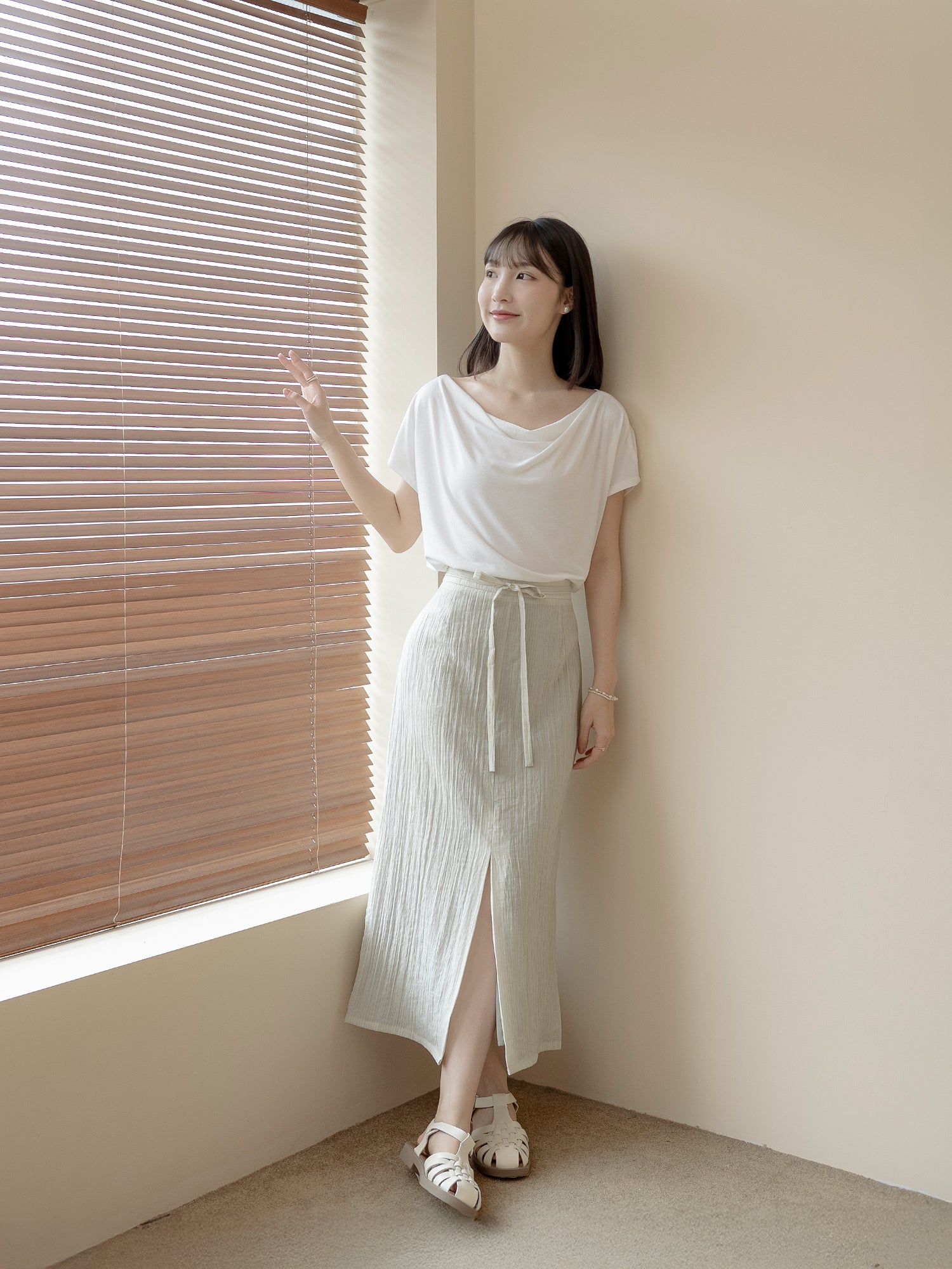 Striped Tie Waist Skirt