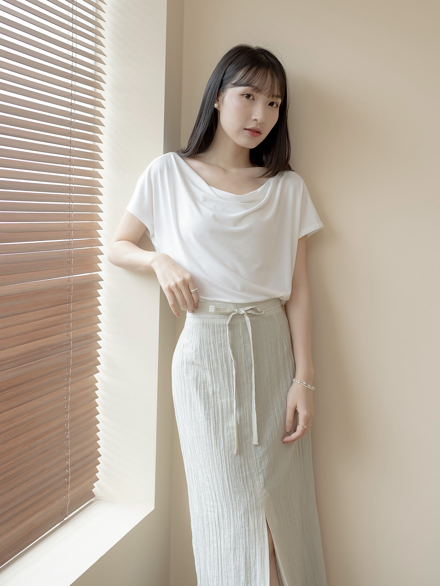 Striped Tie Waist Skirt