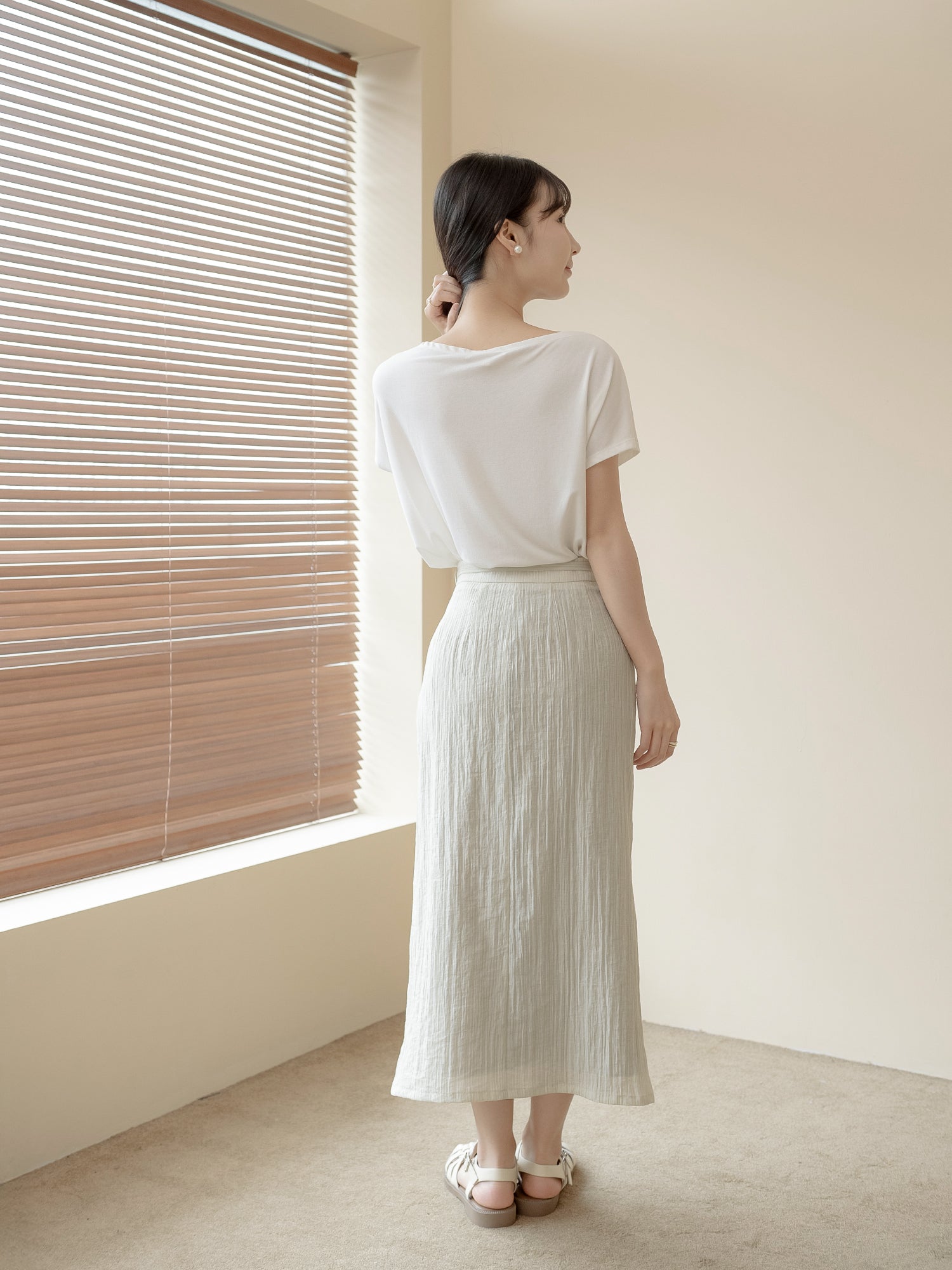 Striped Tie Waist Skirt