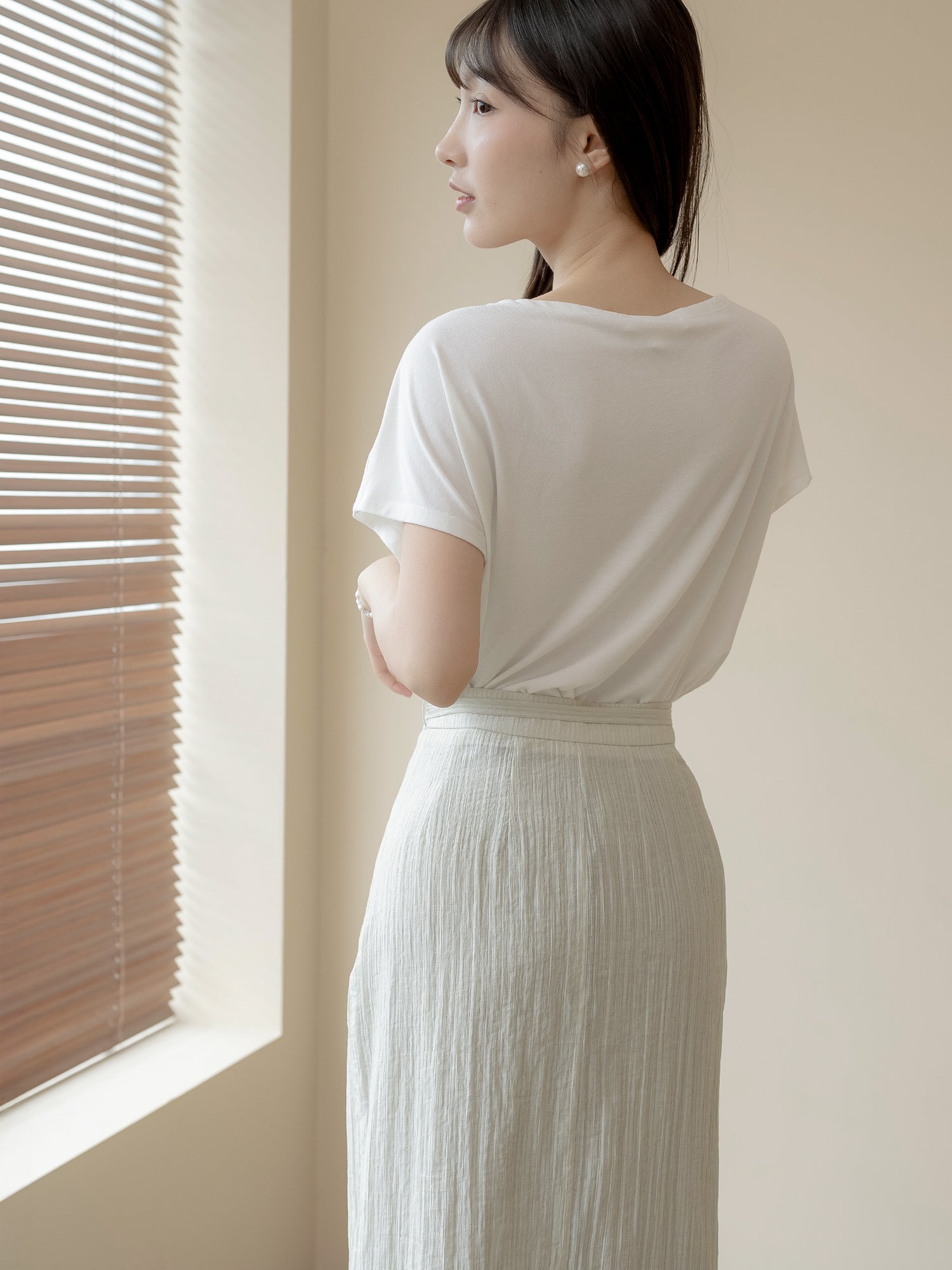 Striped Tie Waist Skirt