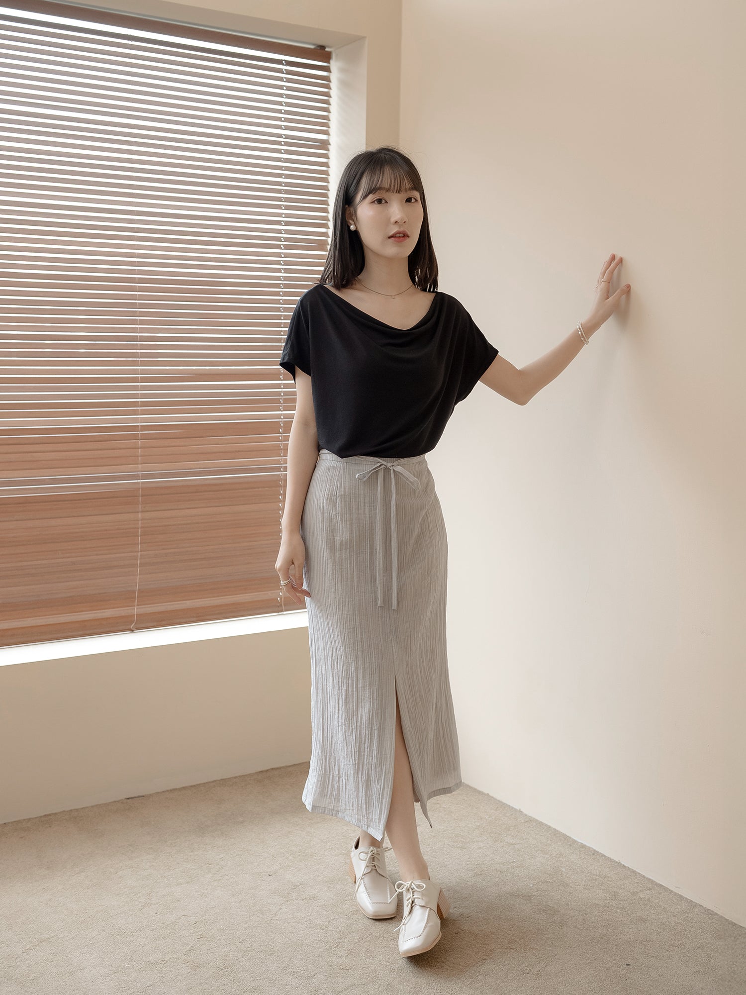 Striped Tie Waist Skirt