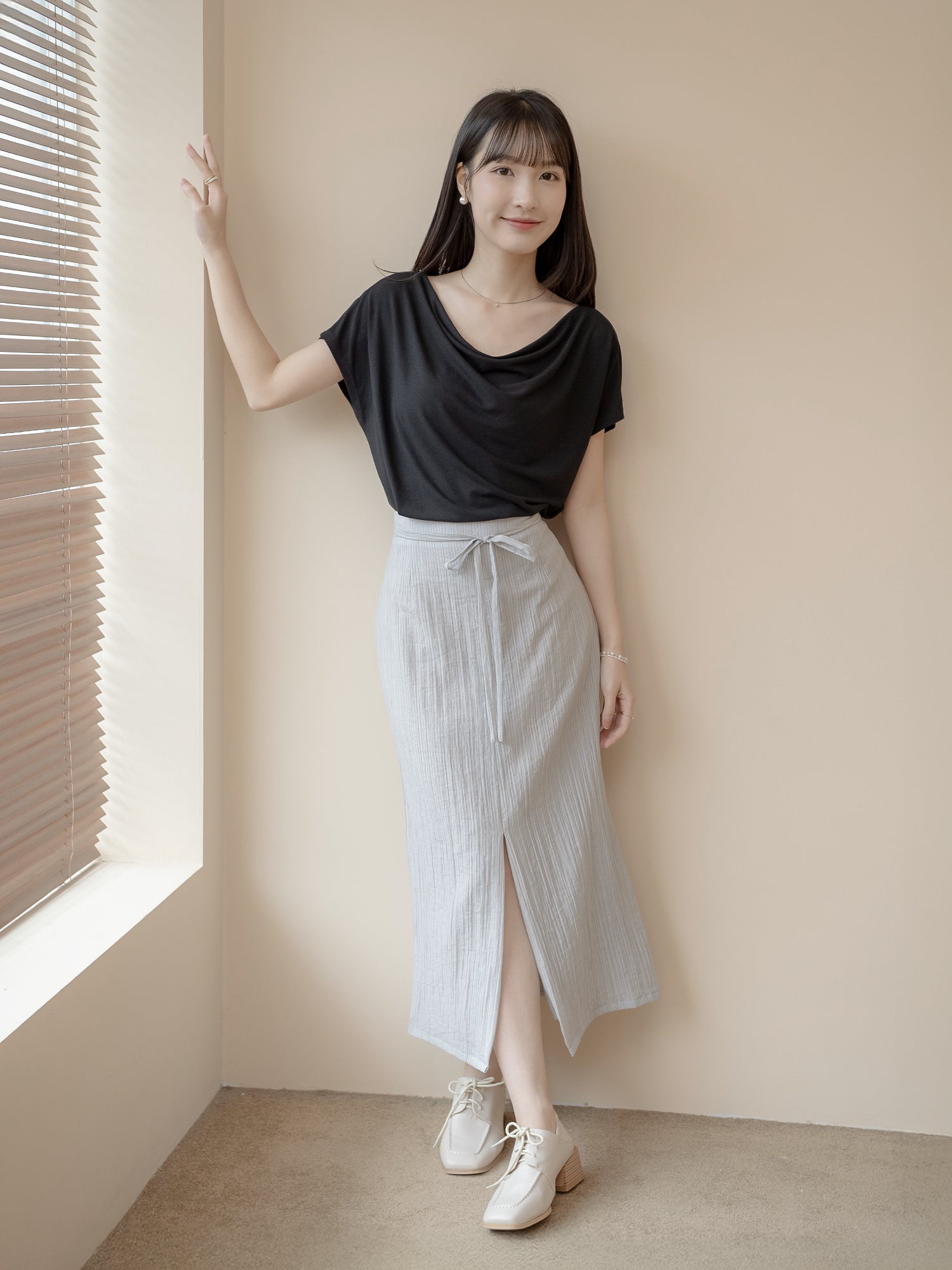 Striped Tie Waist Skirt
