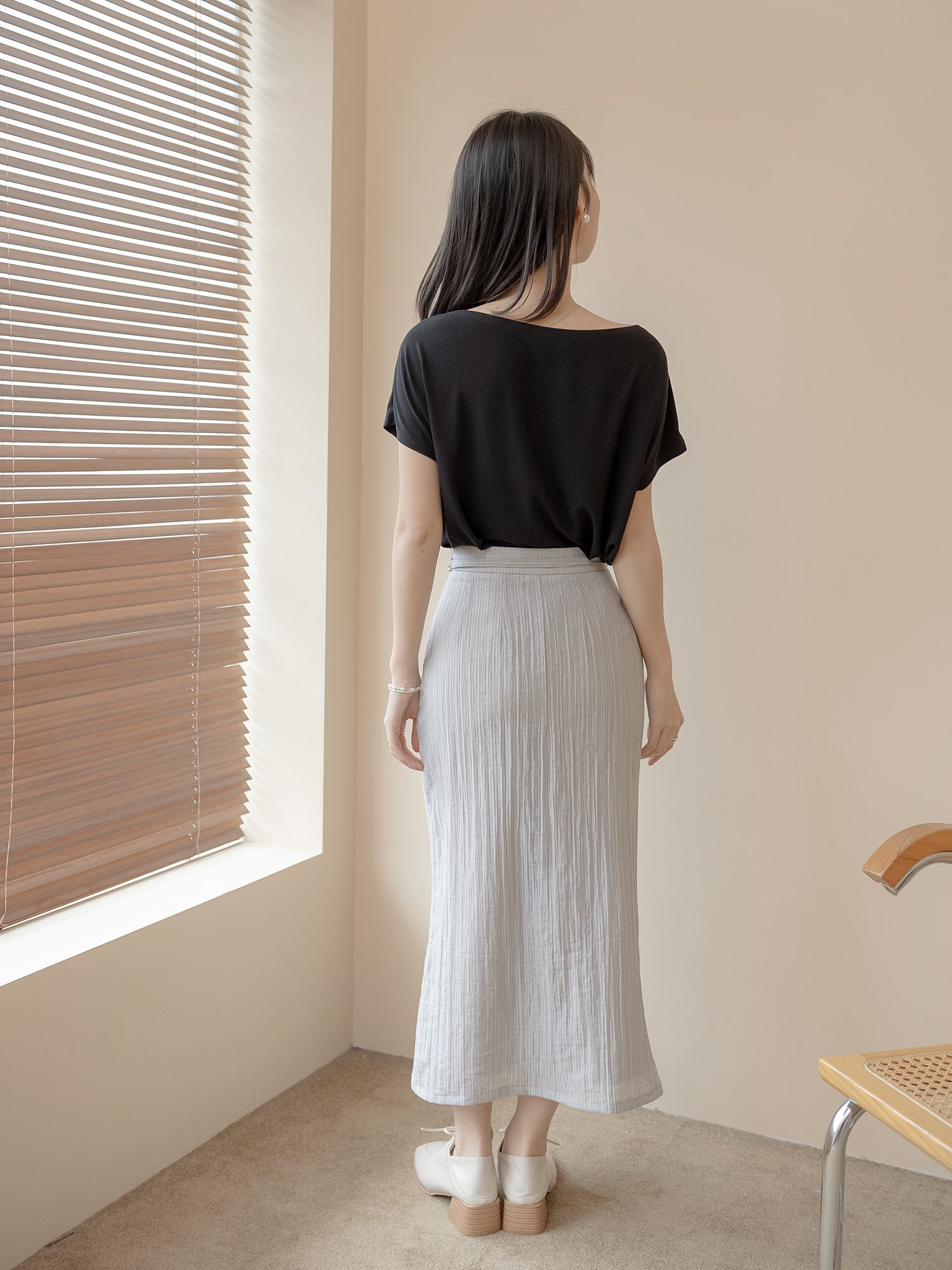 Striped Tie Waist Skirt