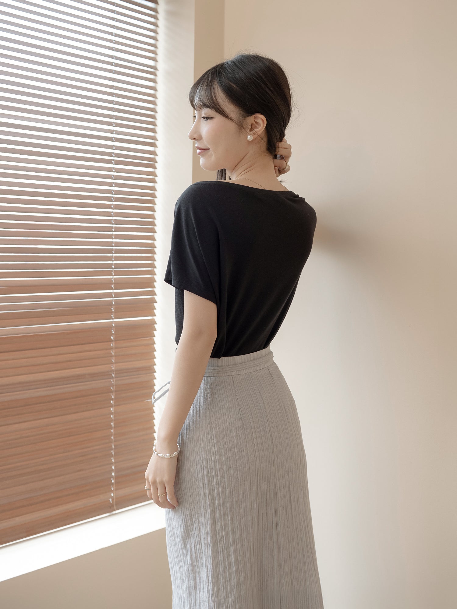 Striped Tie Waist Skirt