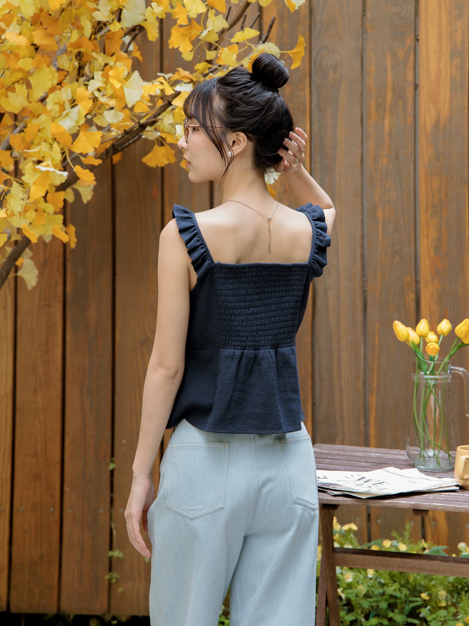 Frill Tie Sleeveless Top