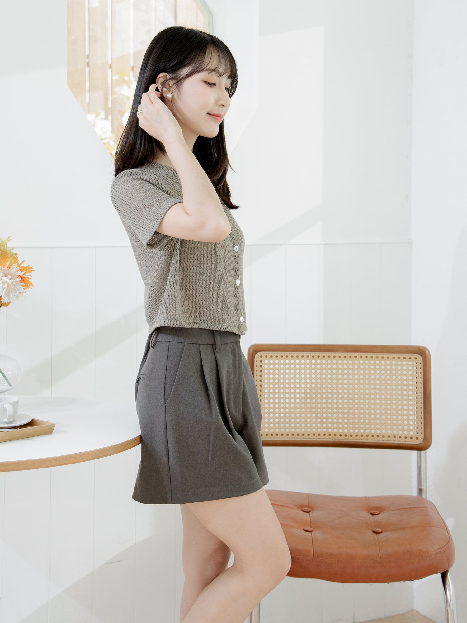 Refined Knitted Button-Up Top