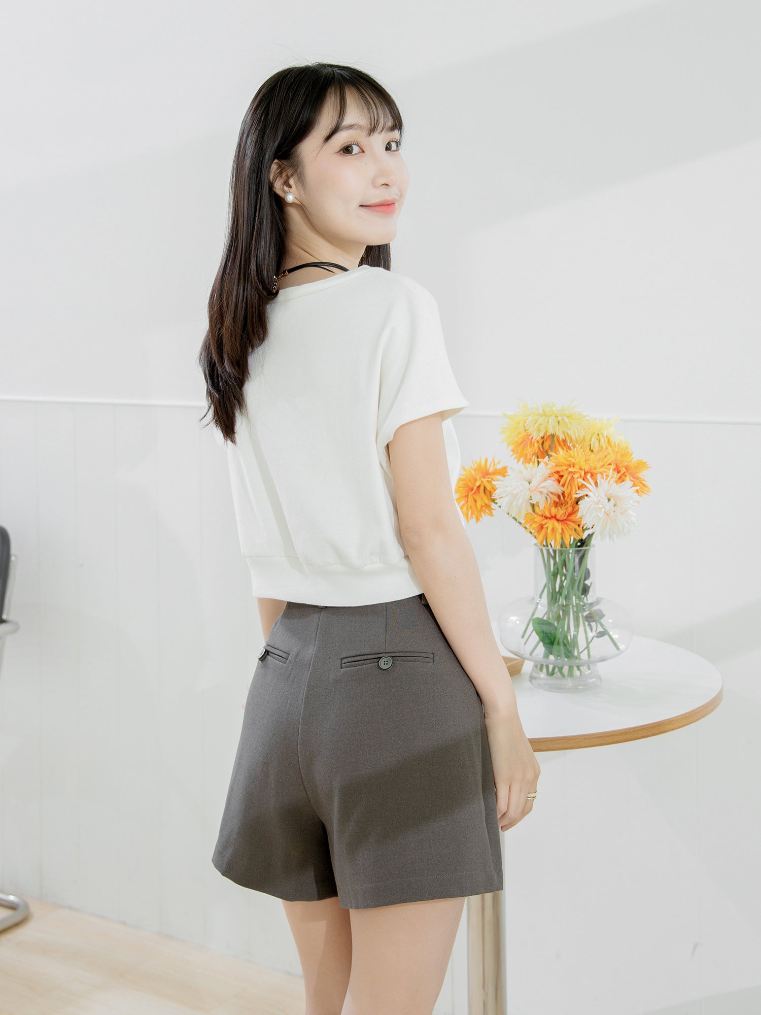 V-Neck Drop Shoulder Top