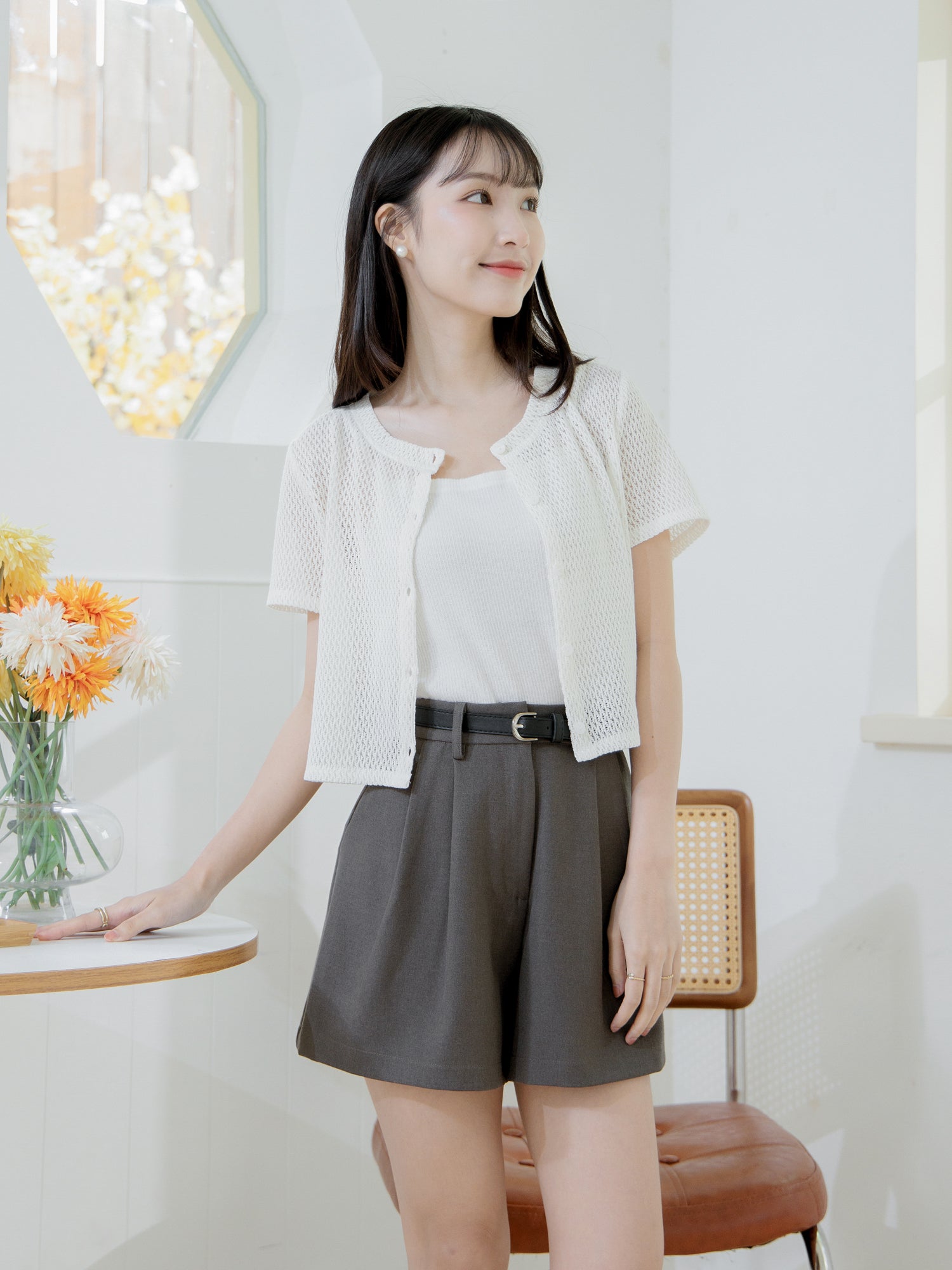 Refined Knitted Button-Up Top