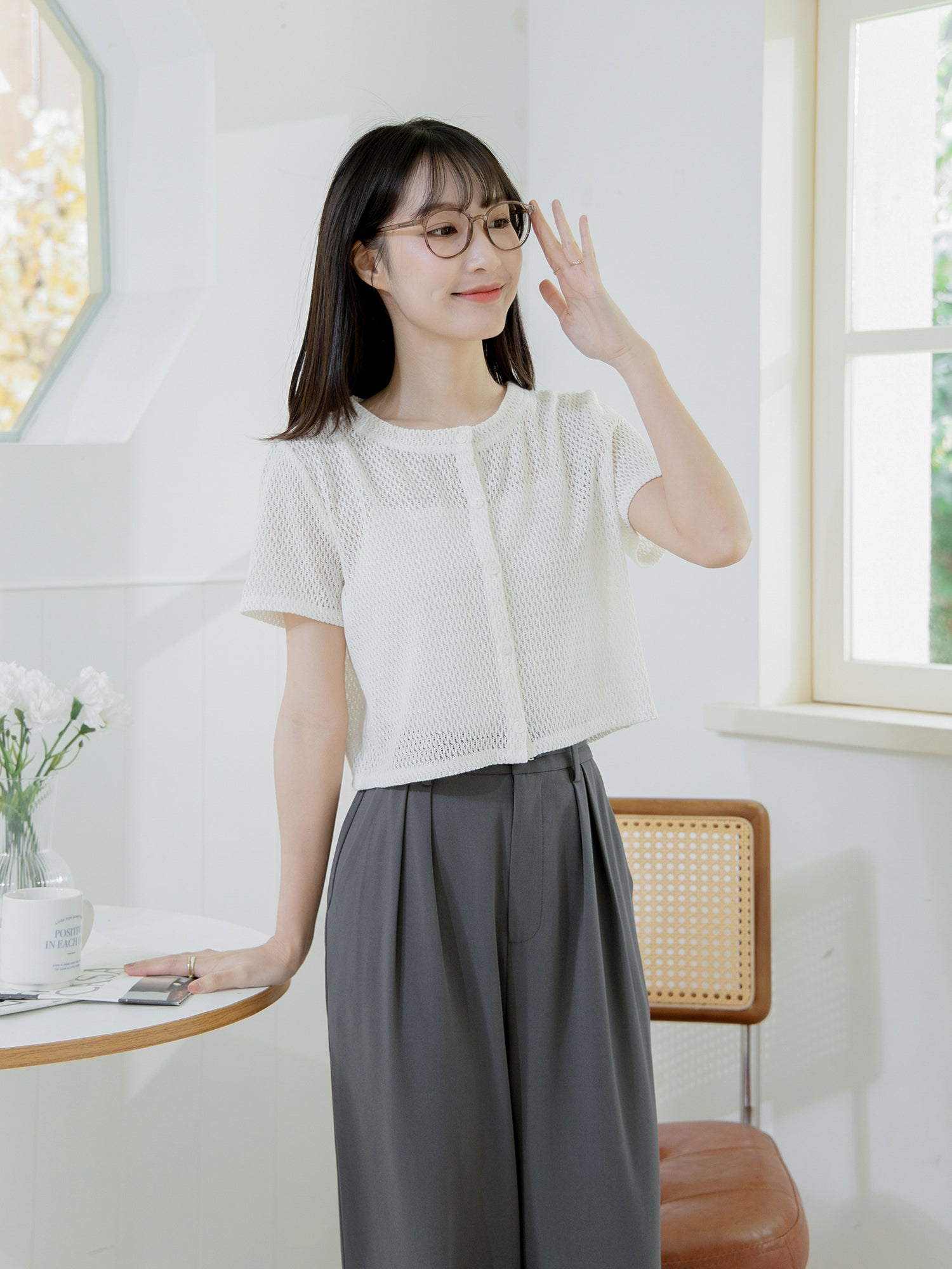 Refined Knitted Button-Up Top