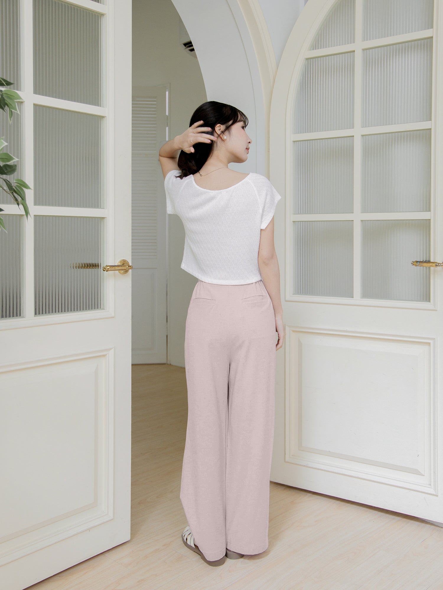 Gather Front Cap Sleeve Top
