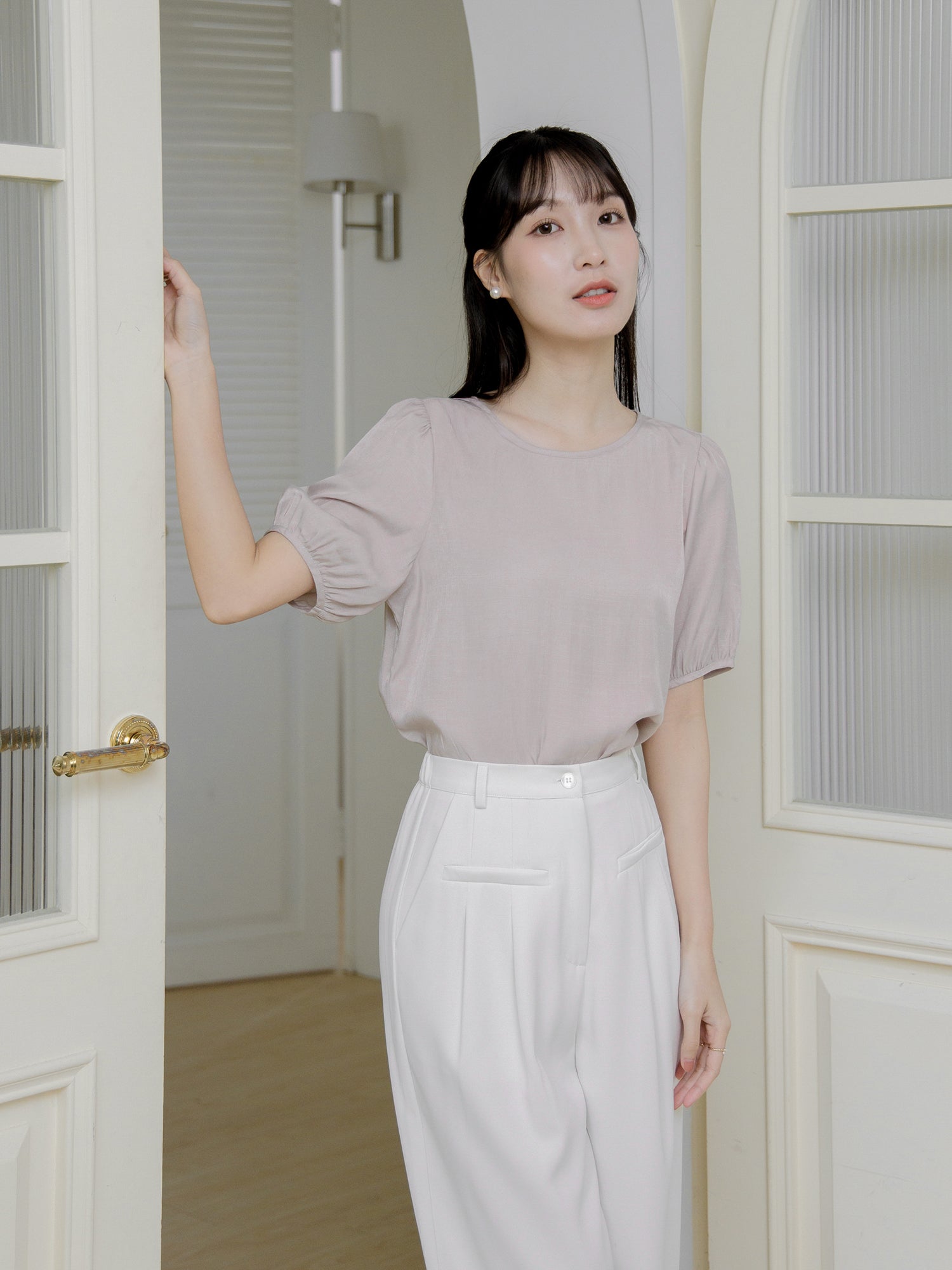 Half Sleeve Tie Back Top