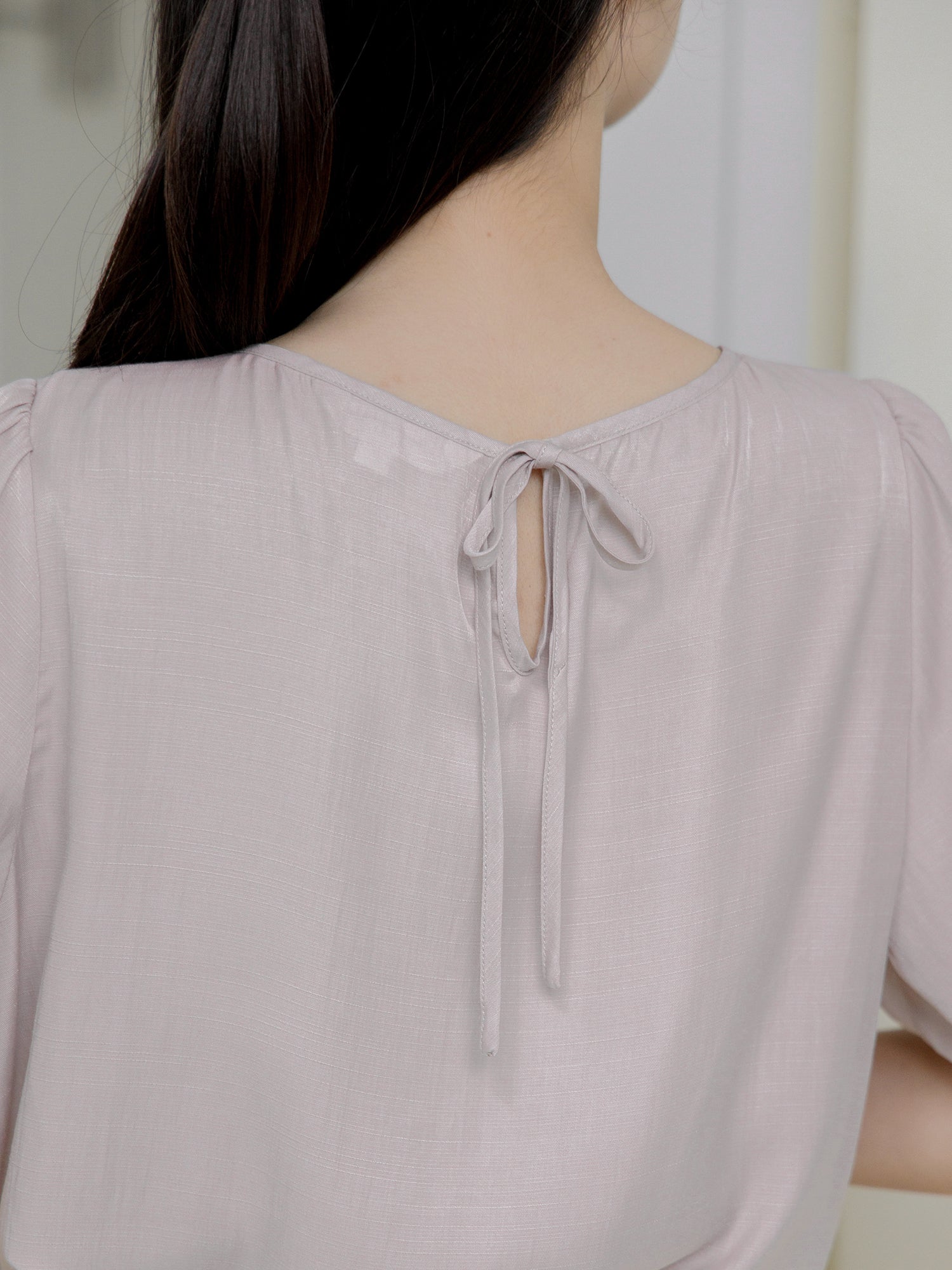Half Sleeve Tie Back Top