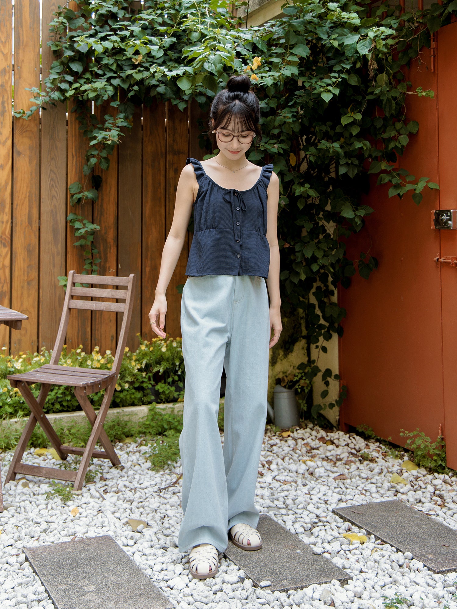 Frill Tie Sleeveless Top