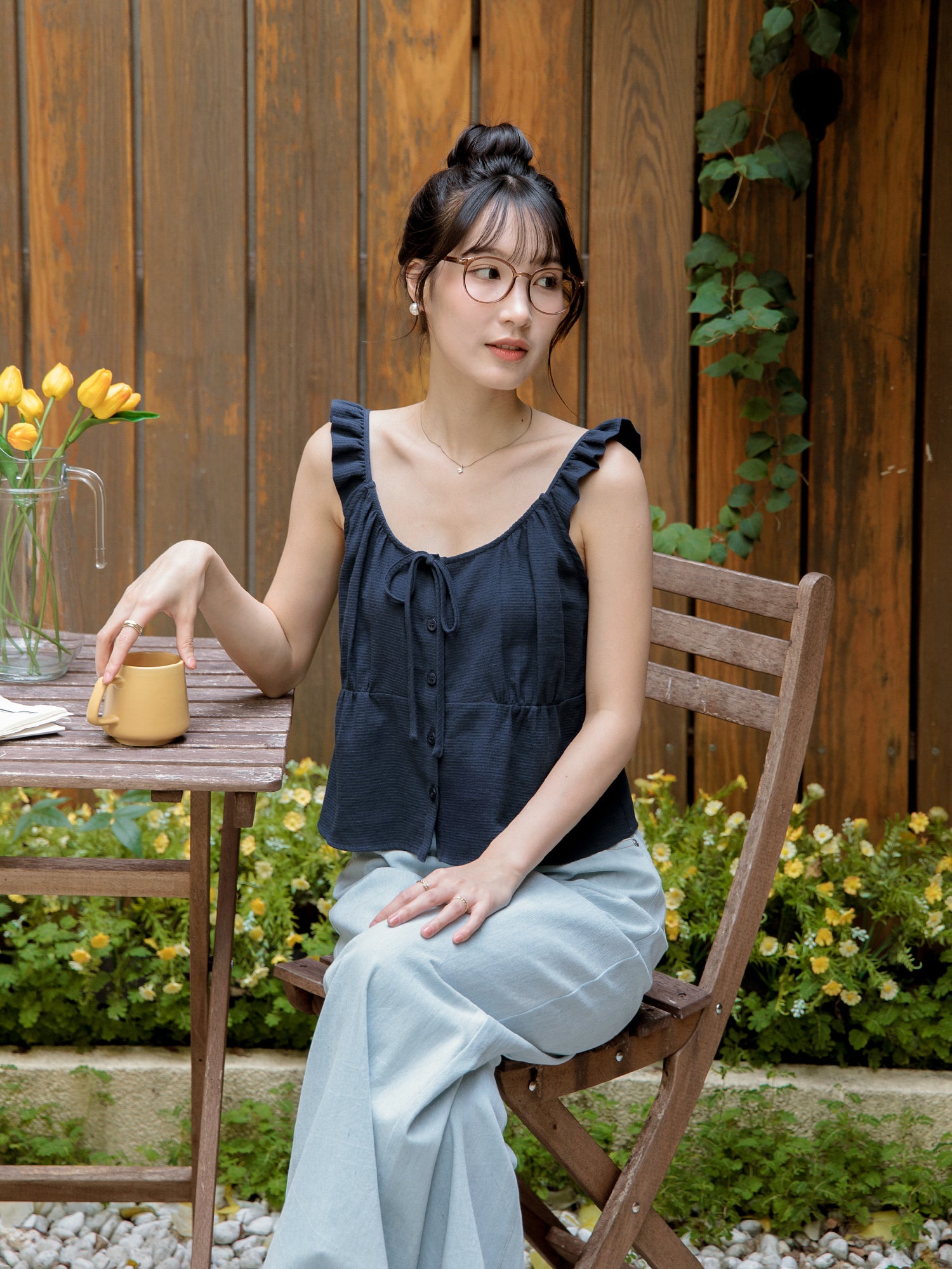 Frill Tie Sleeveless Top