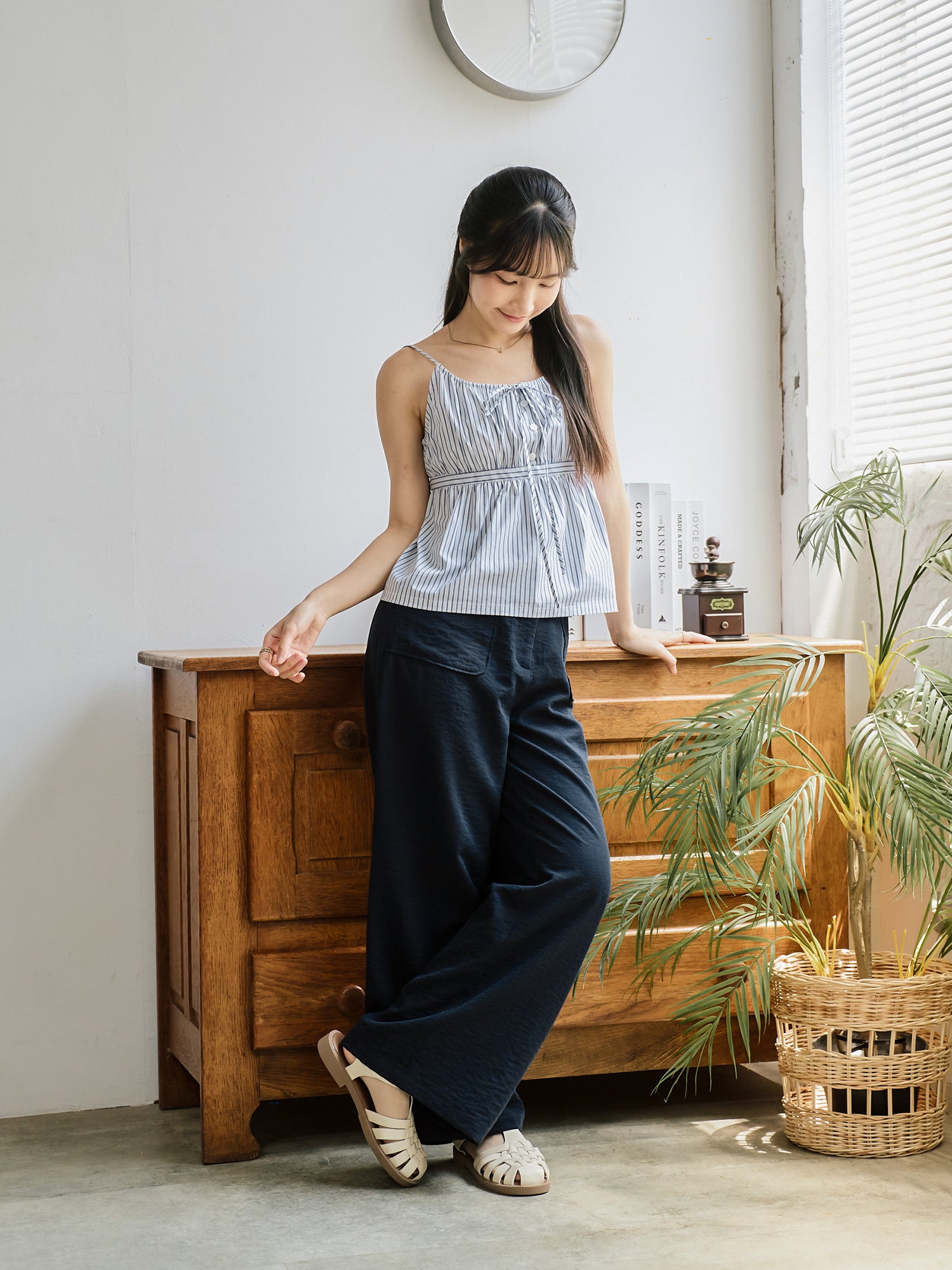 Striped Tie Detail Cami Top