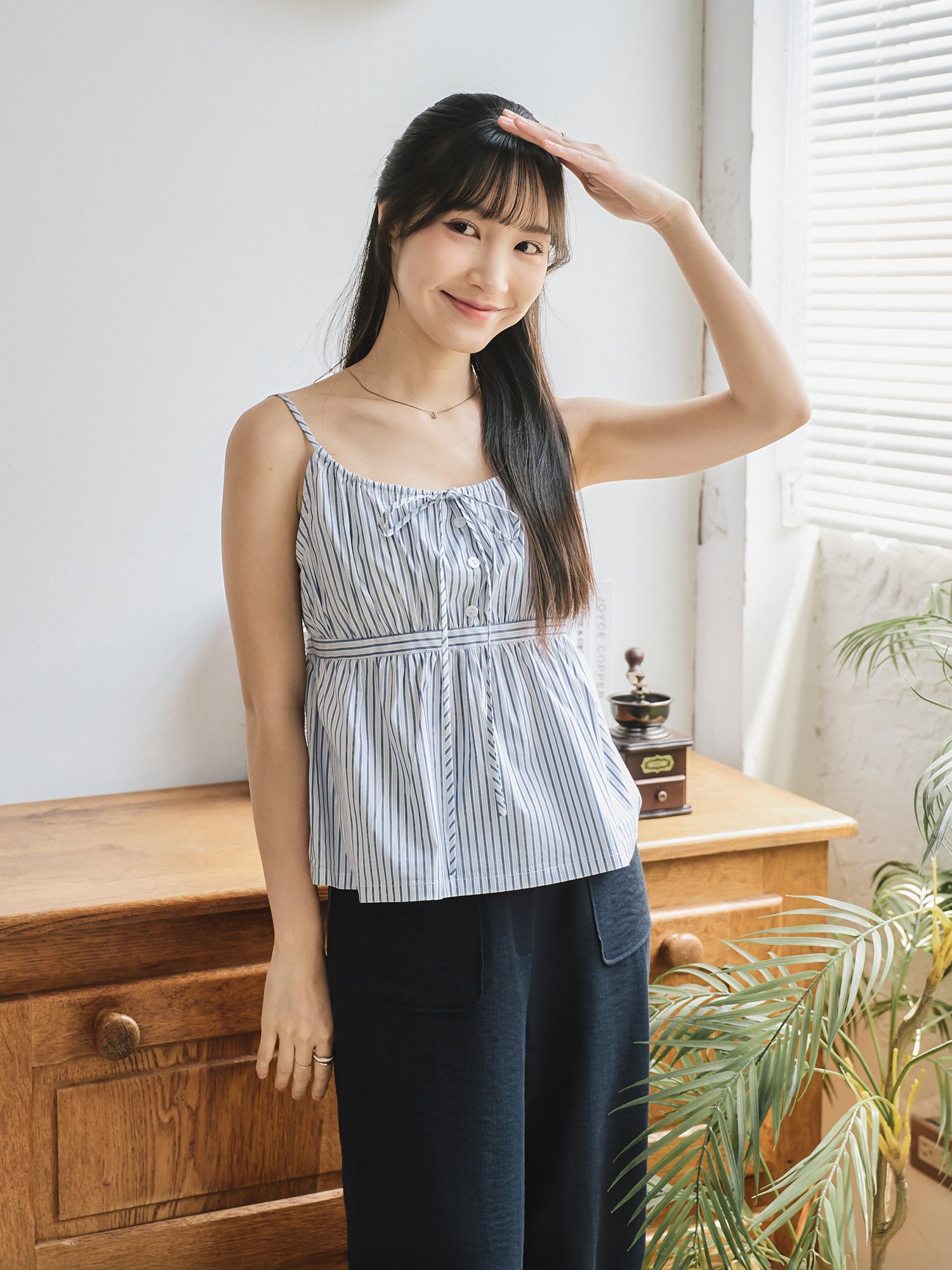 Striped Tie Detail Cami Top