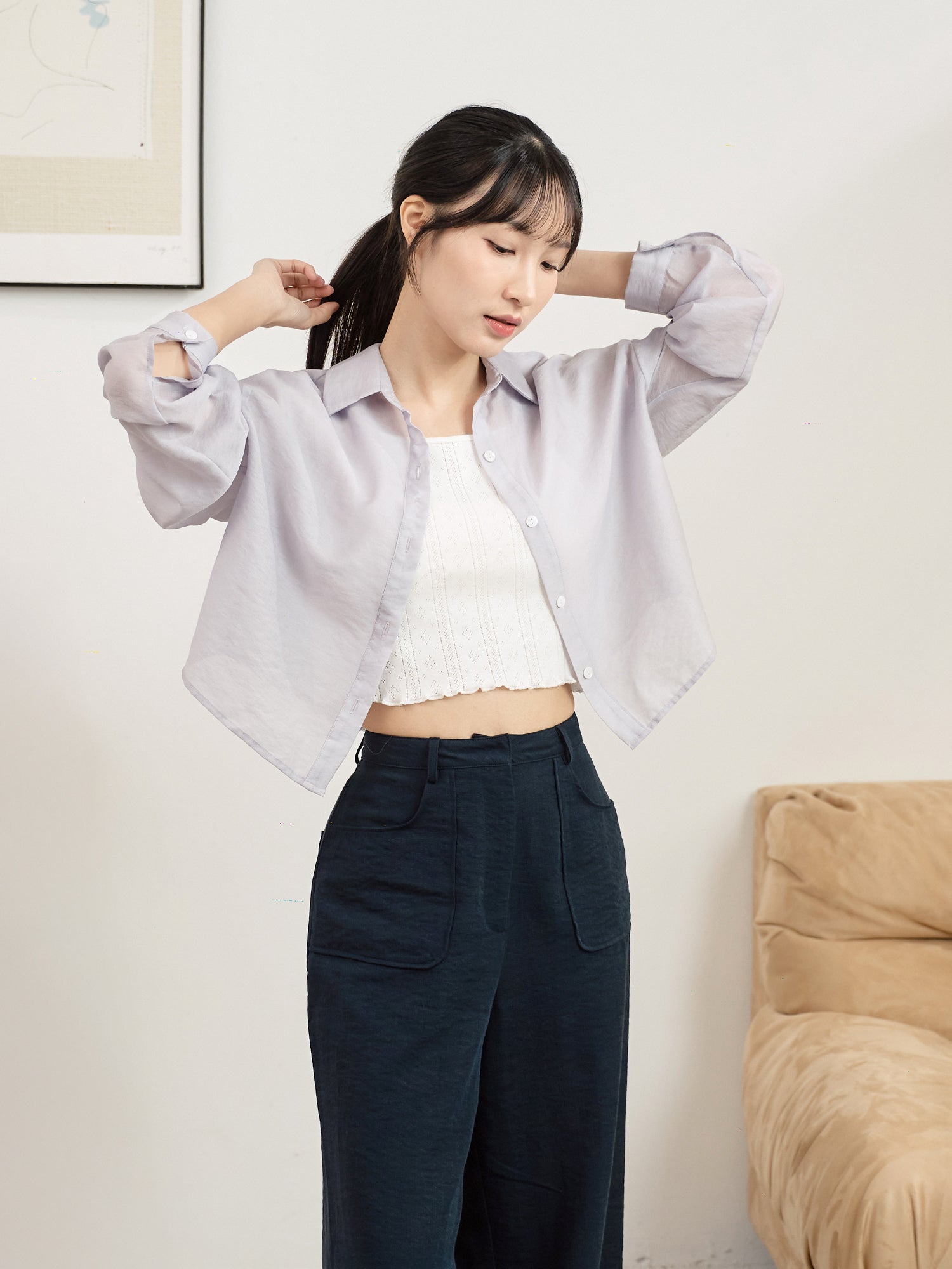 輕盈透膚襯衫