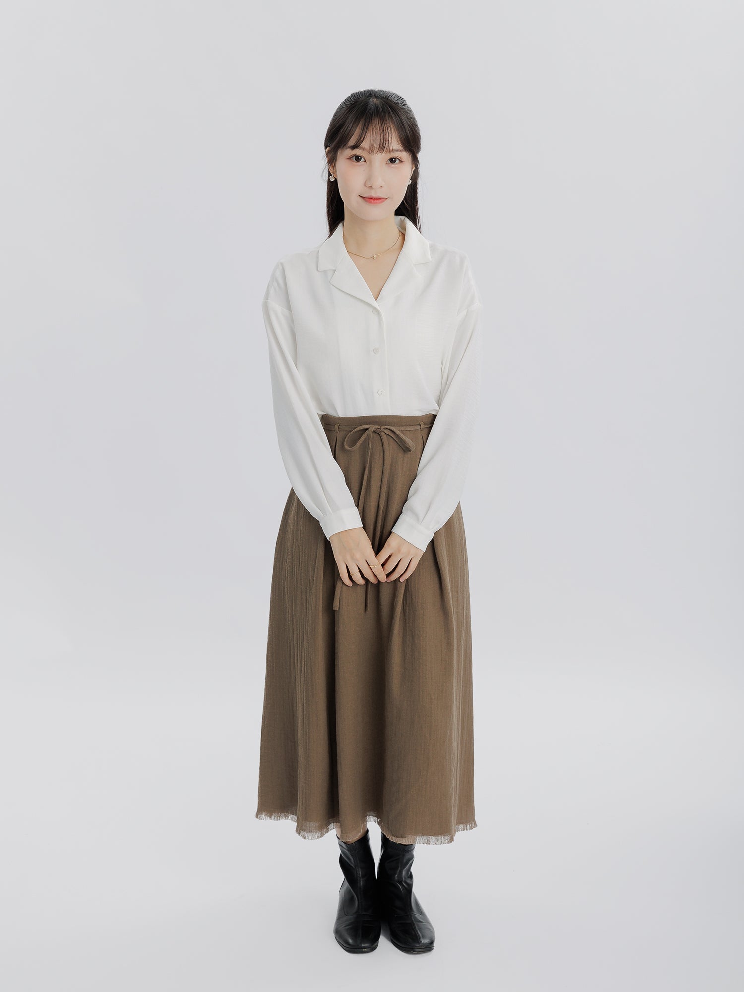 小翻領垂感襯衫
