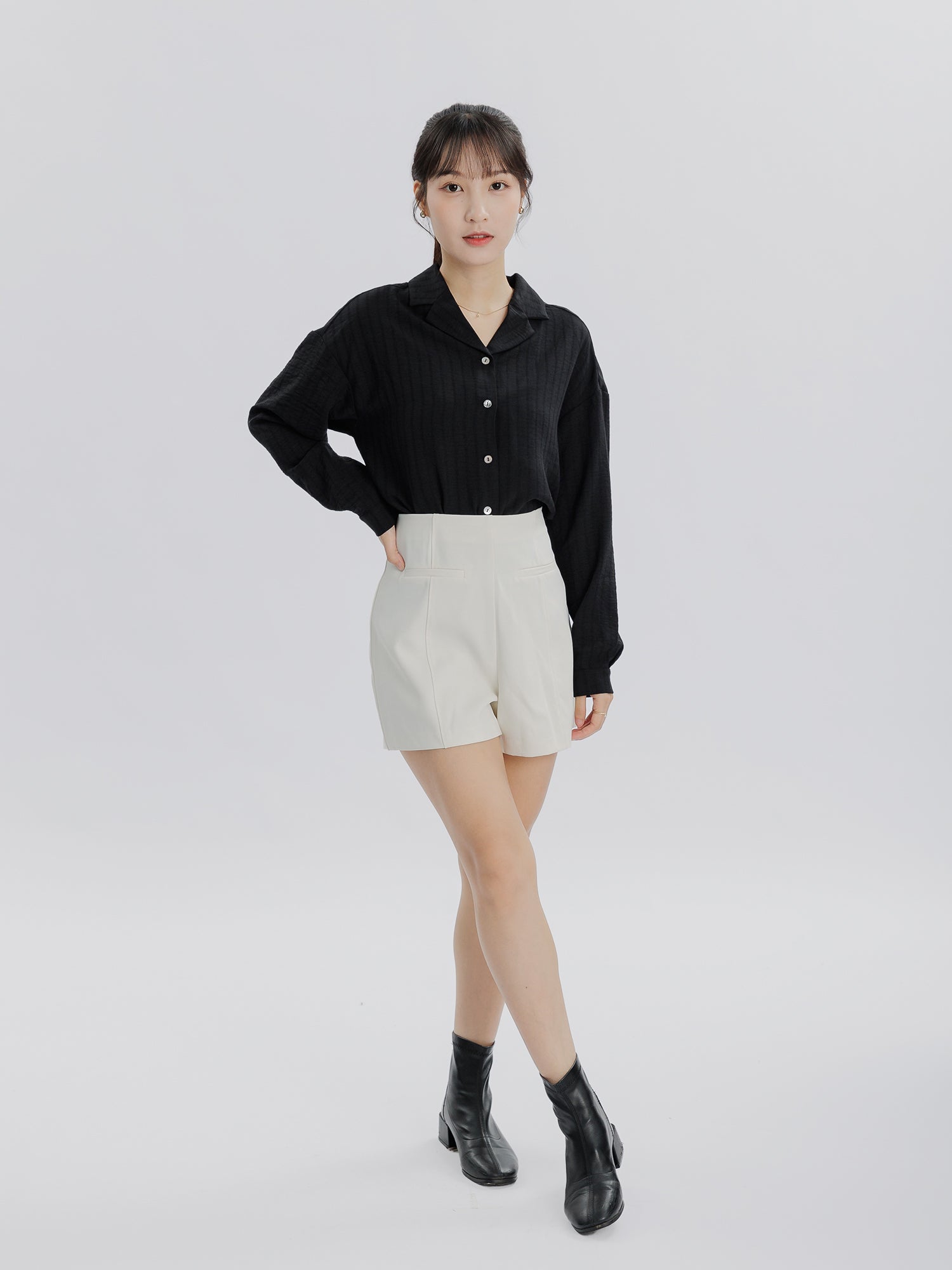 小翻領垂感襯衫