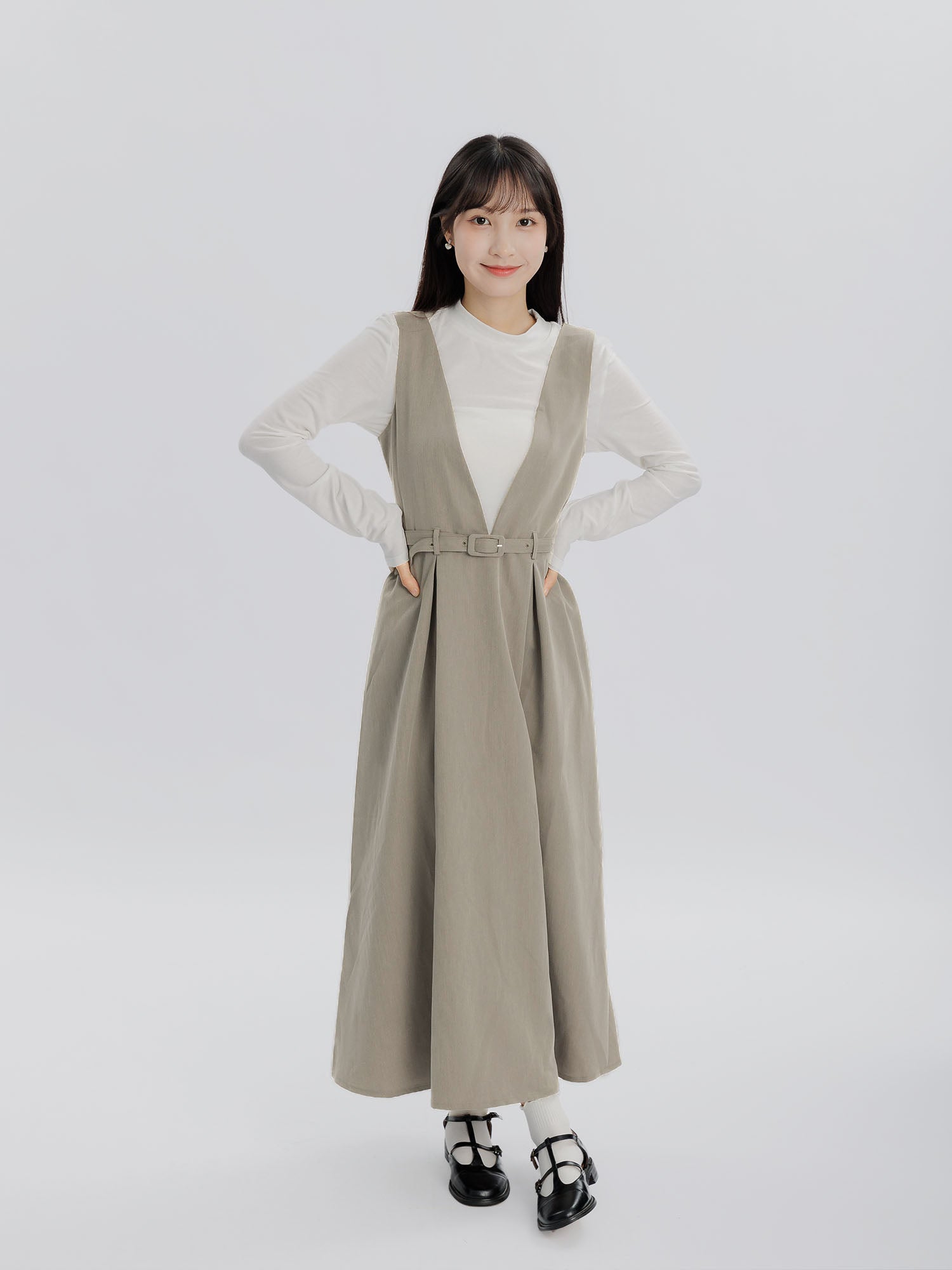 Constel V-Neck Belted Dress