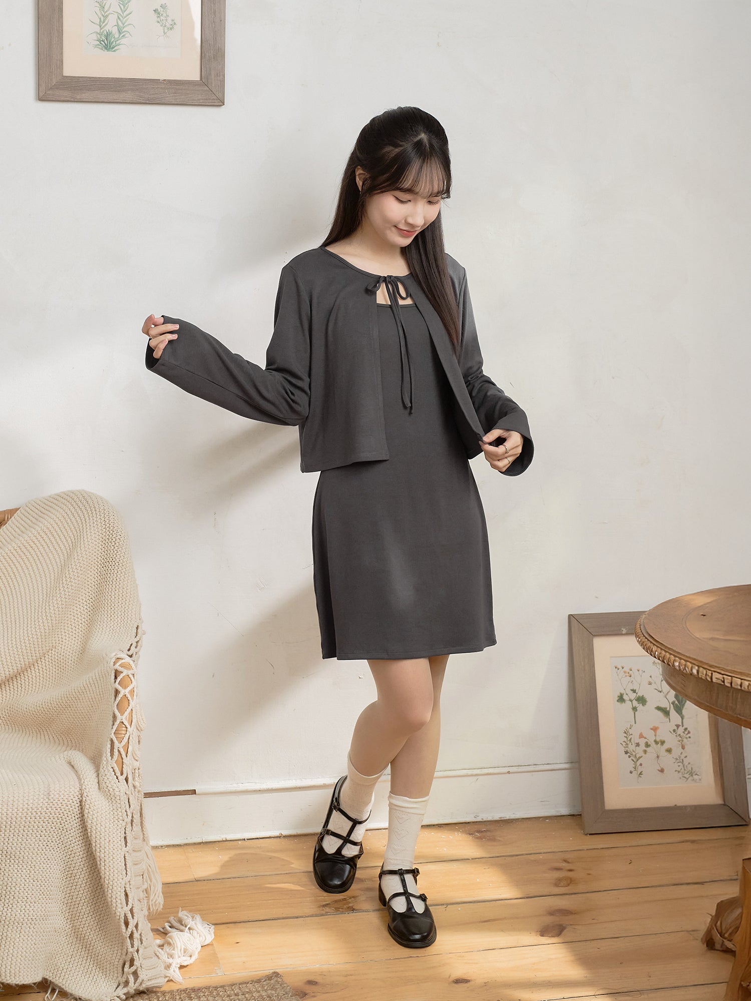 小外套吊帶裙套裝