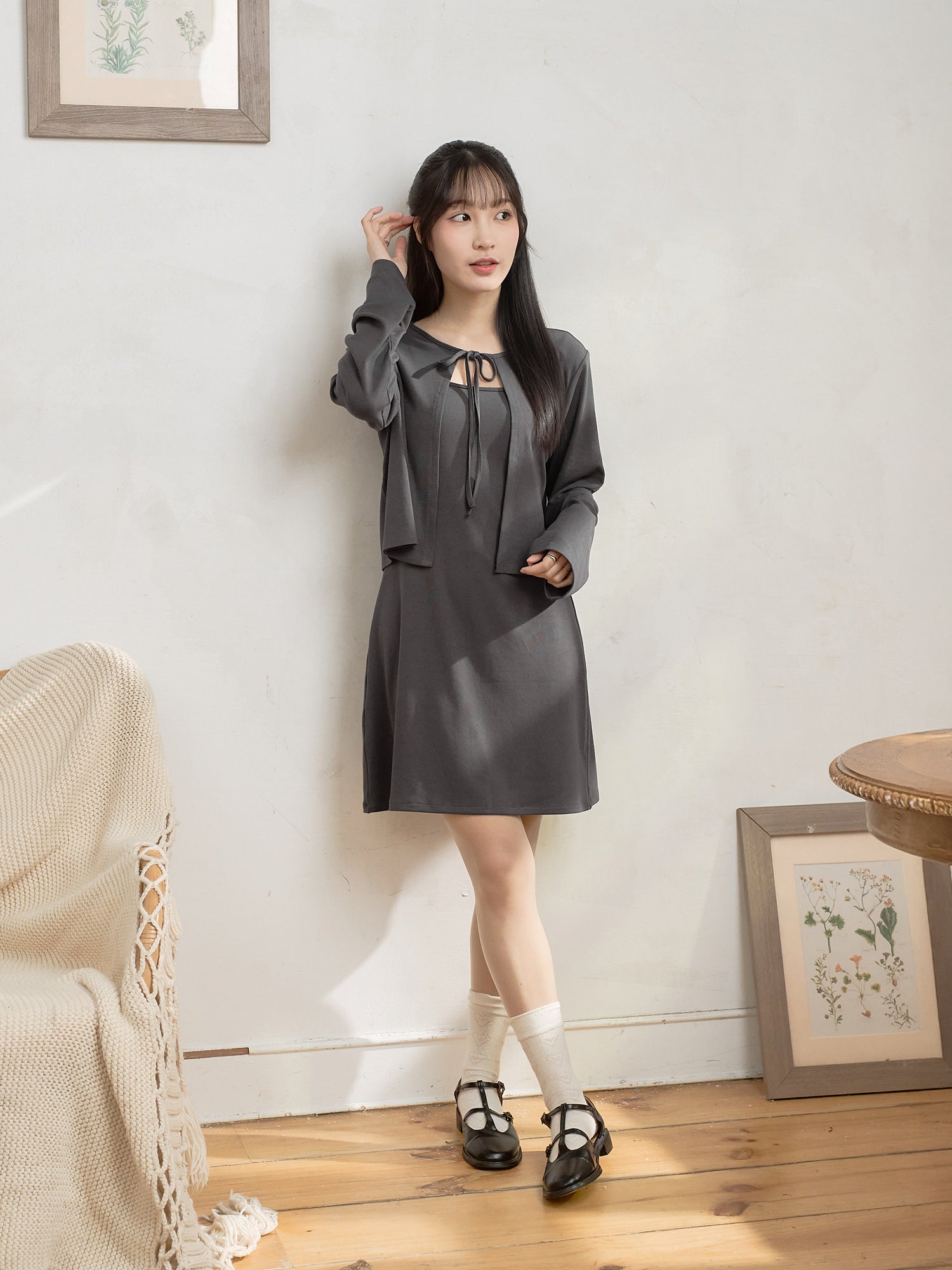 小外套吊帶裙套裝