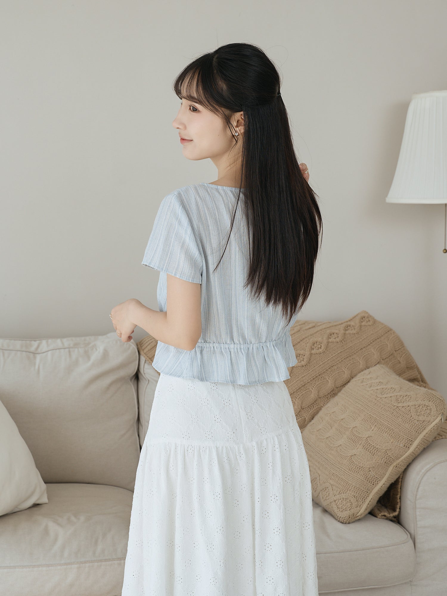 Striped Tie Waist Top