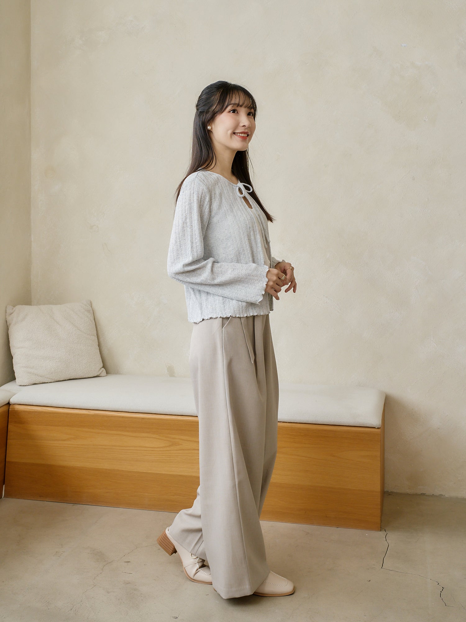 Crochet Tie Neck Cardigan