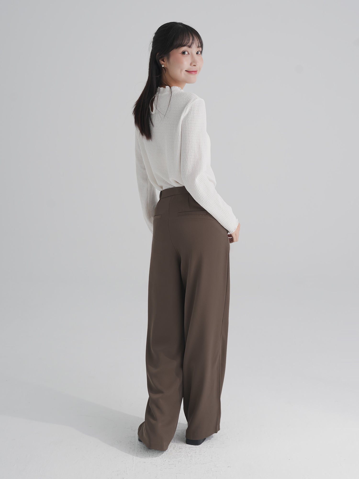 Waffle Fabric / Wisteria Lettuce Hem Seersucker Top