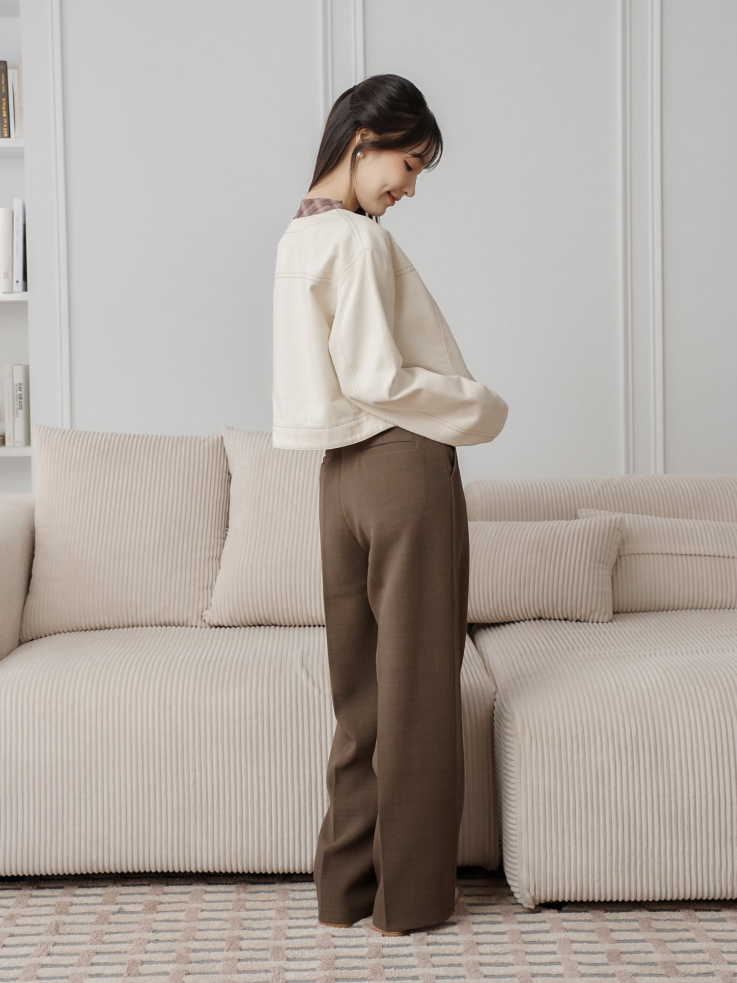 Round Neck Twill Jacket