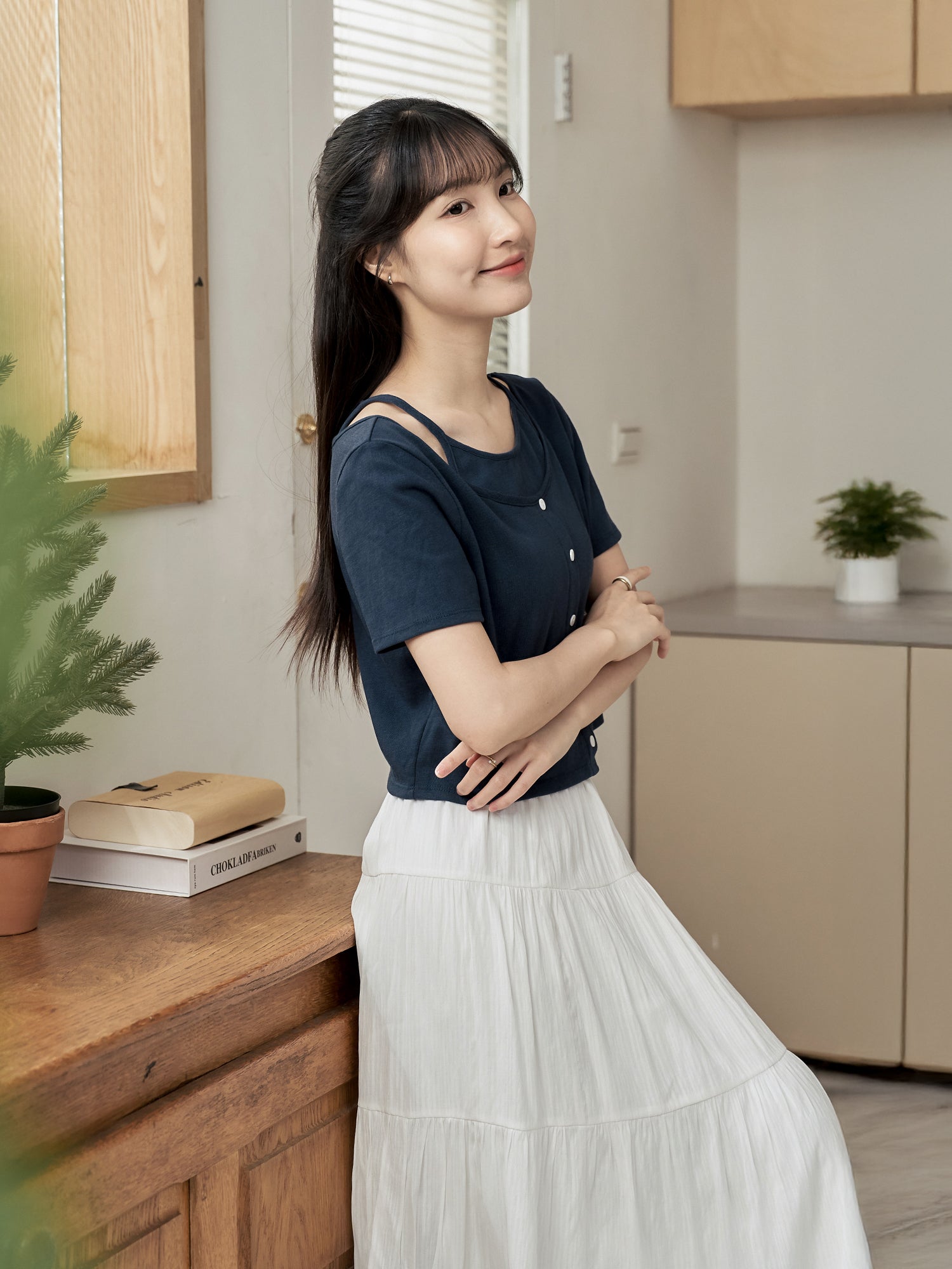 Layered Buttoned Top