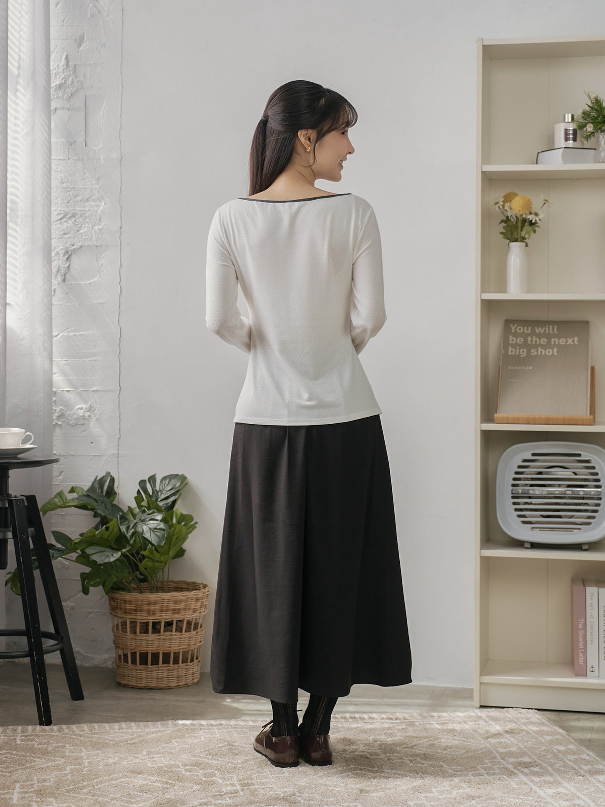 Pleated Midi Skirt With Belt