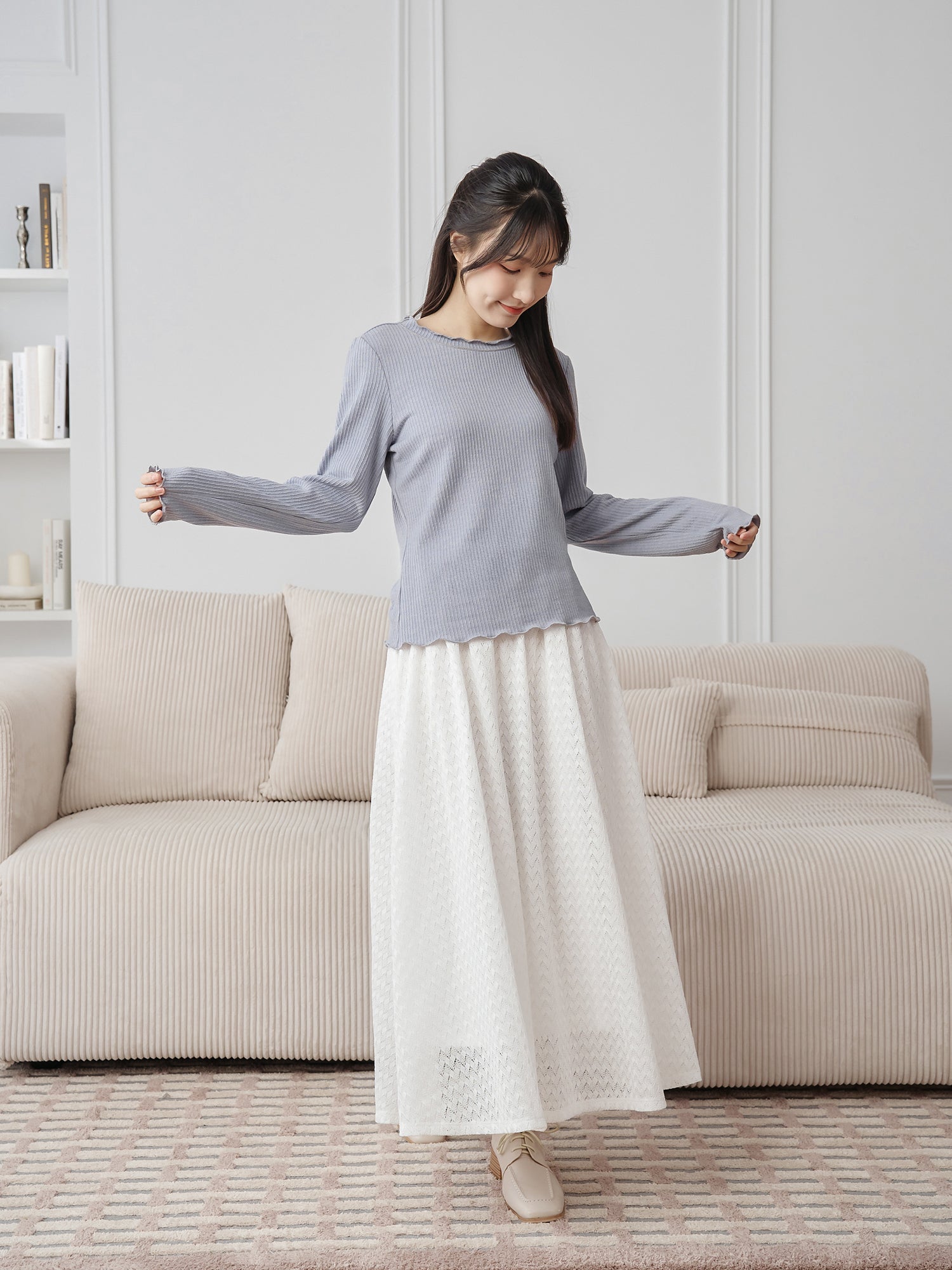 立體細條紋上衣