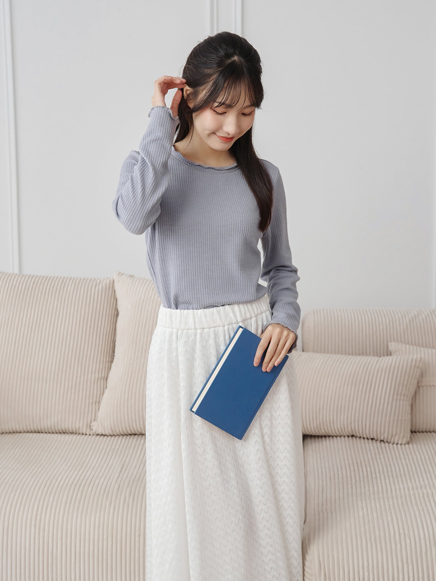 立體細條紋上衣