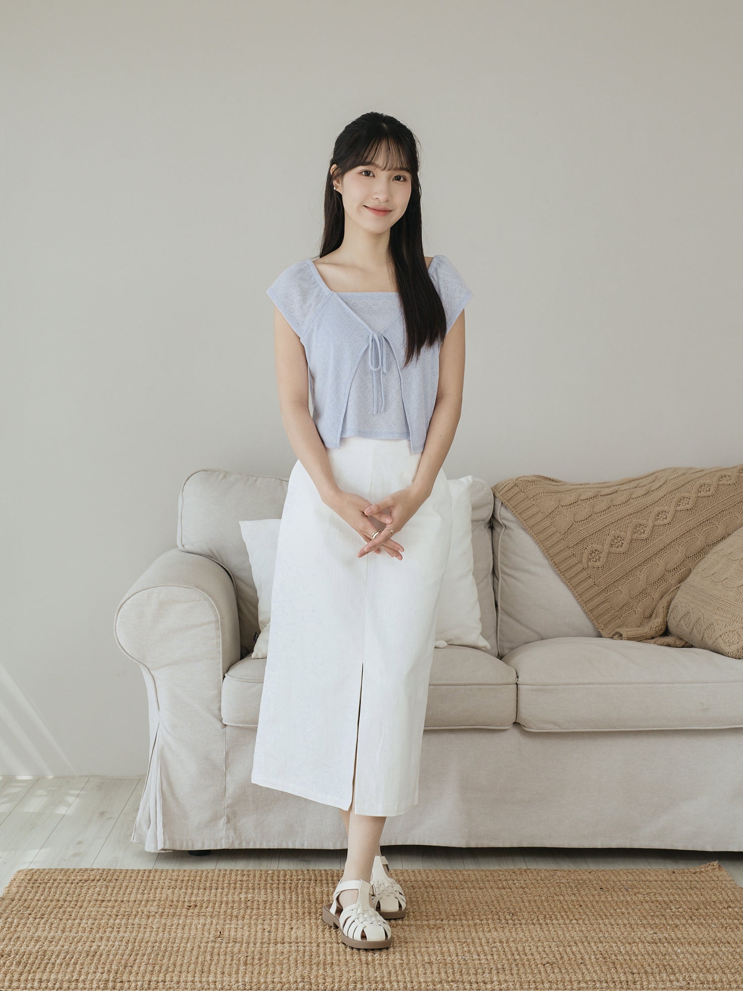 Heart Pointelle Layered Top