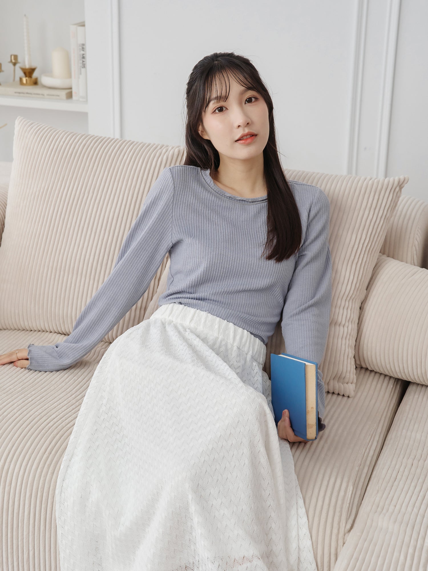 立體細條紋上衣