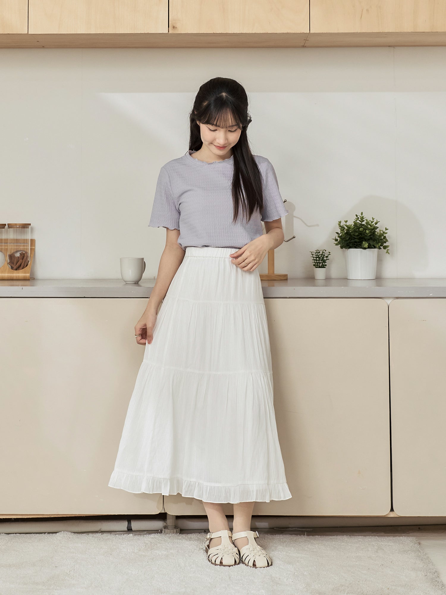 Tiered Ruffle Hem Skirt