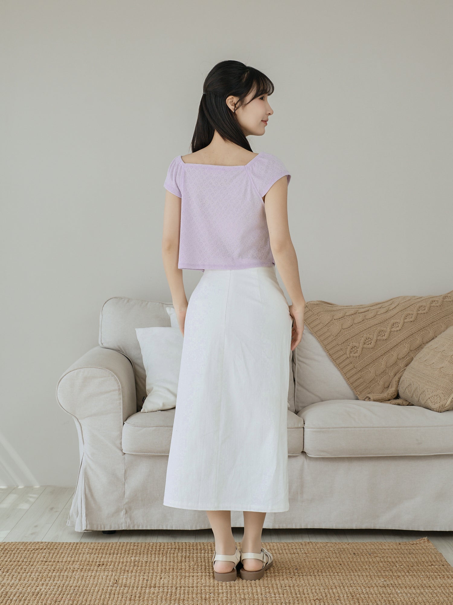 Heart Pointelle Layered Top