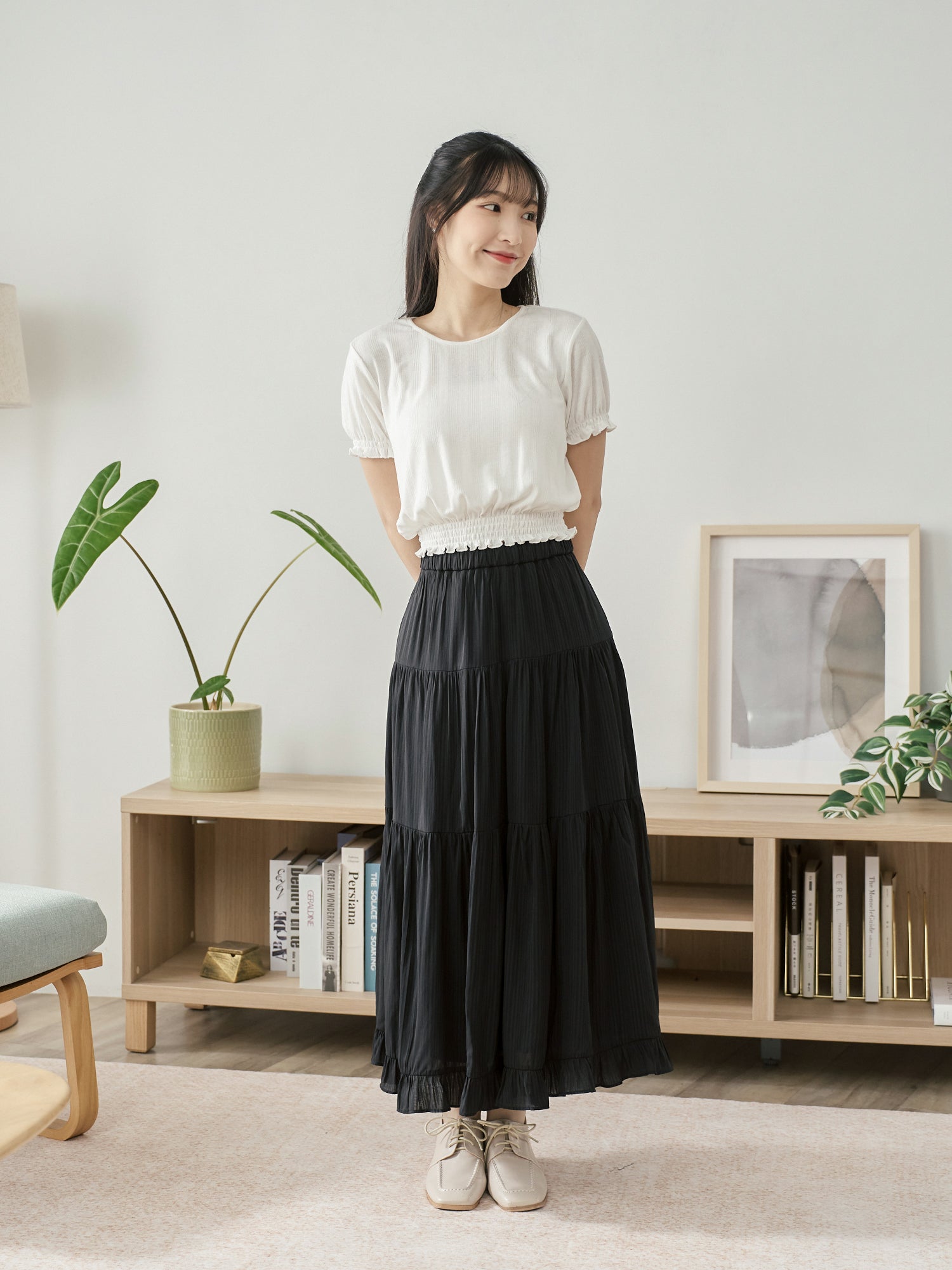 可愛澎袖打攬上衣