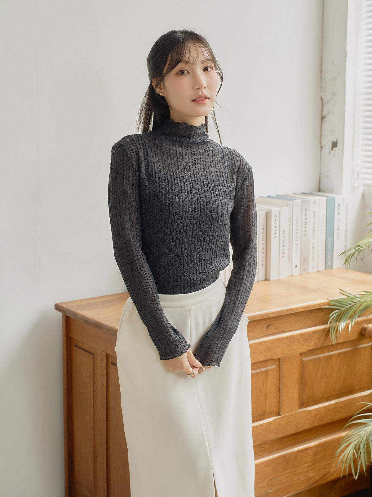 Lace High Neck Top