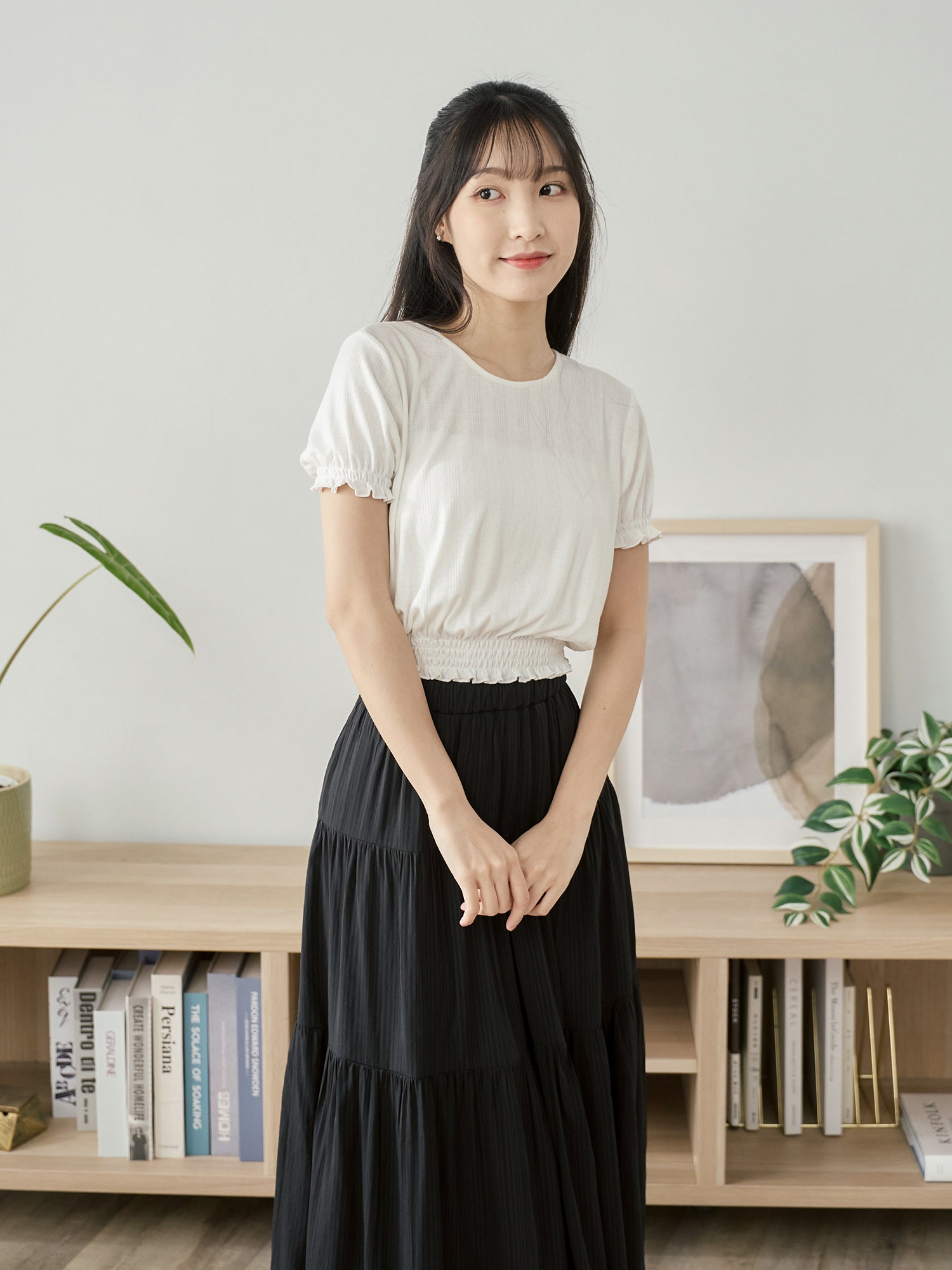 可愛澎袖打攬上衣