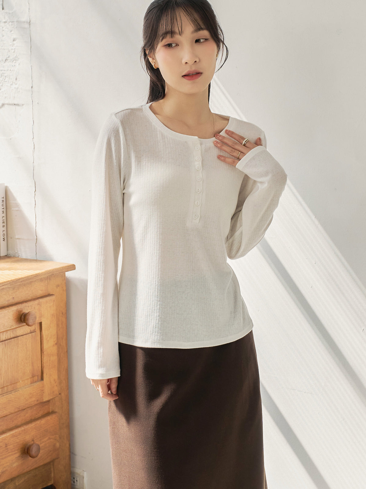 Long Sleeve Henley Top