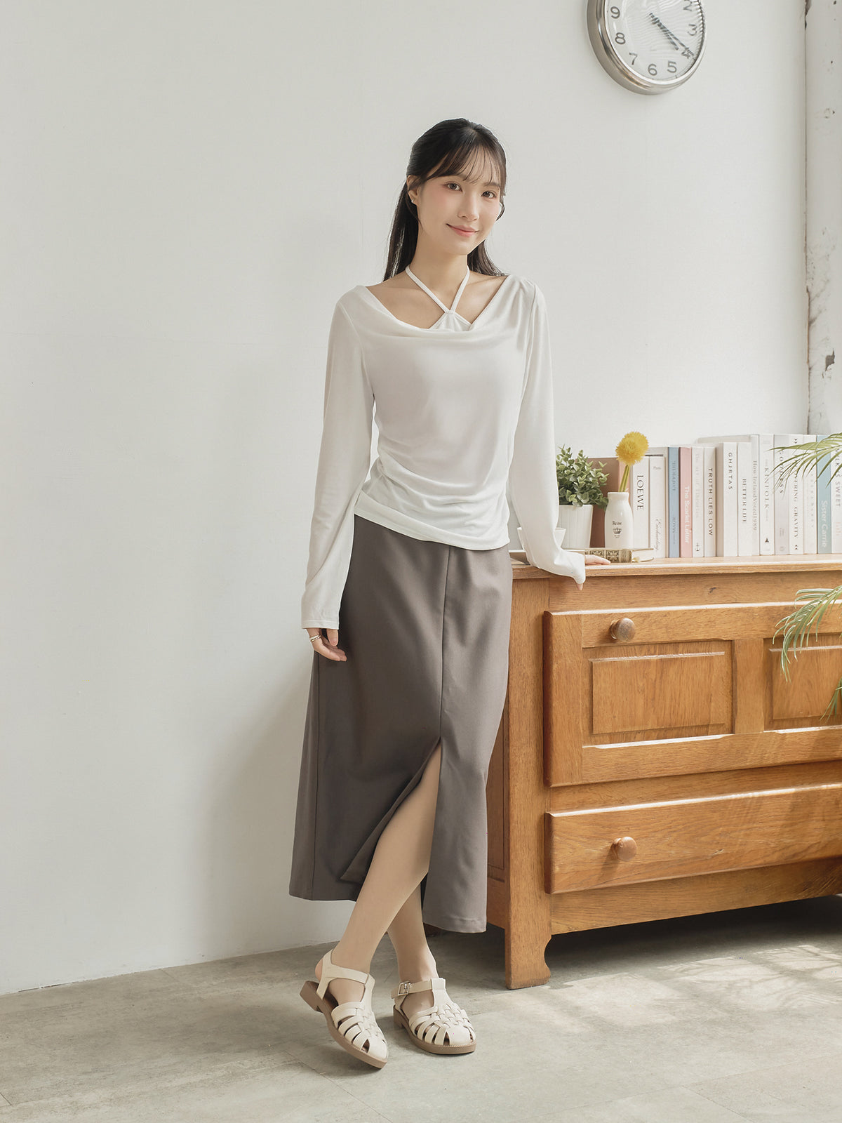 Layered Tie Neck Top