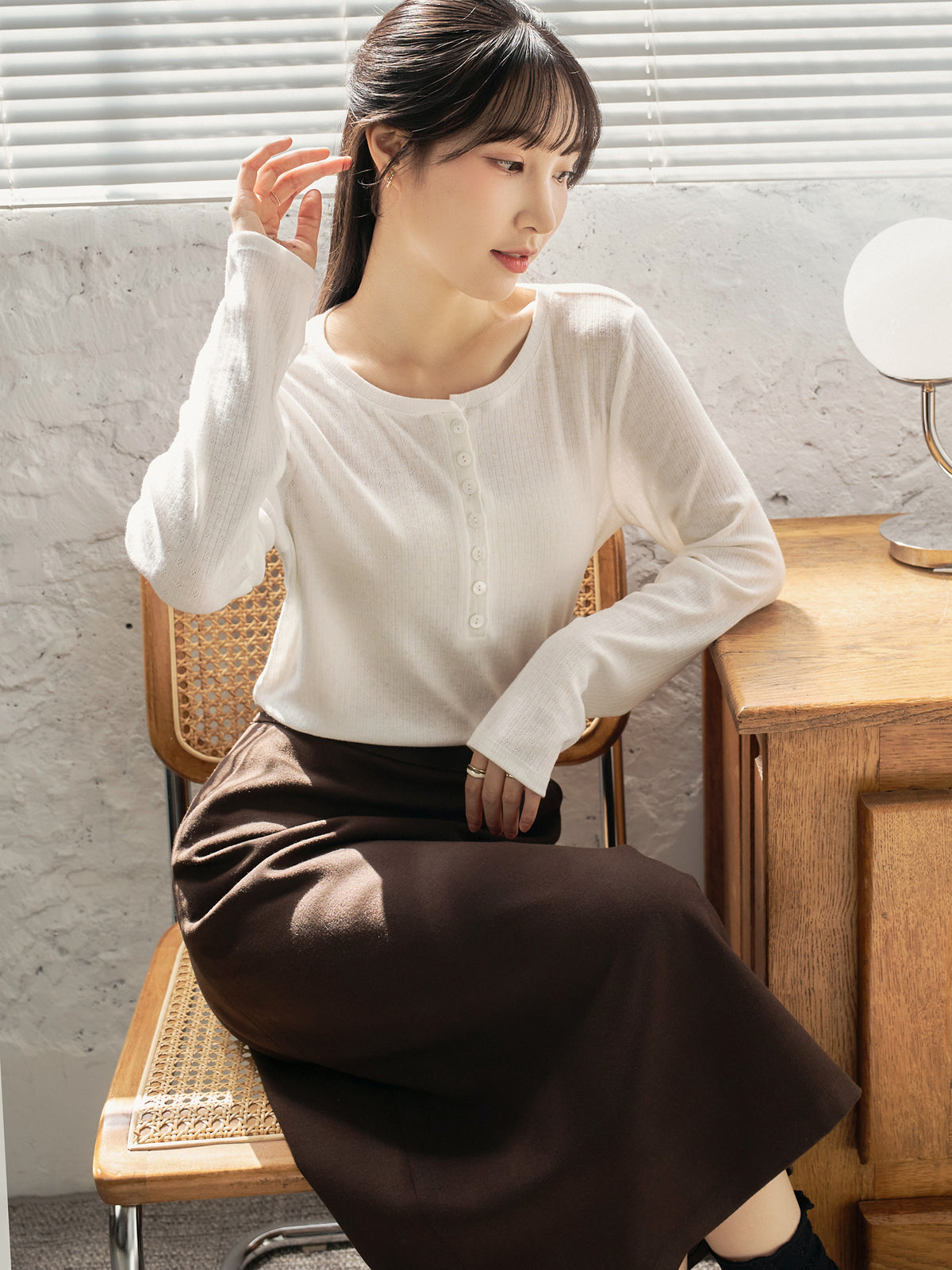 Long Sleeve Henley Top