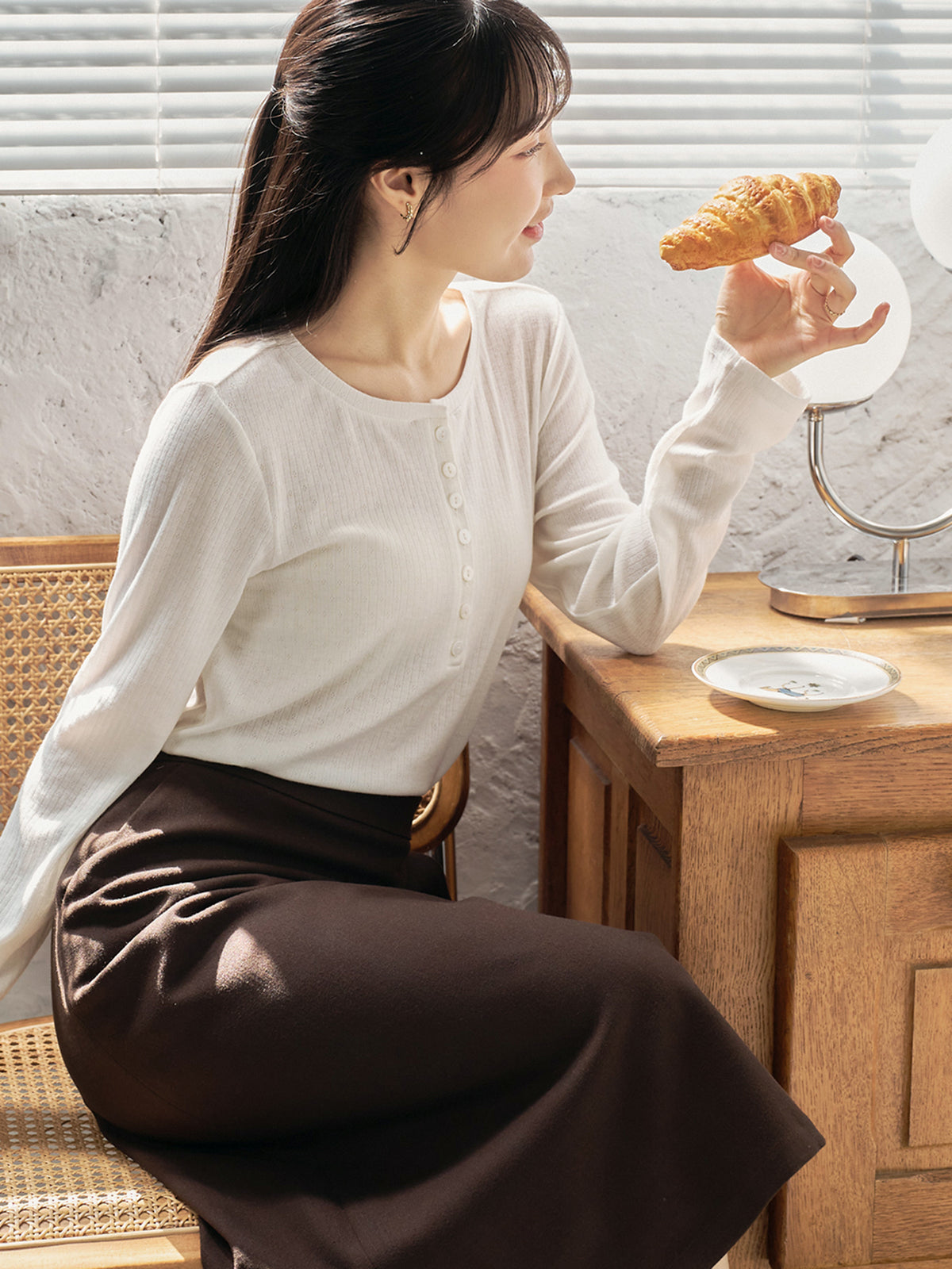 Long Sleeve Henley Top