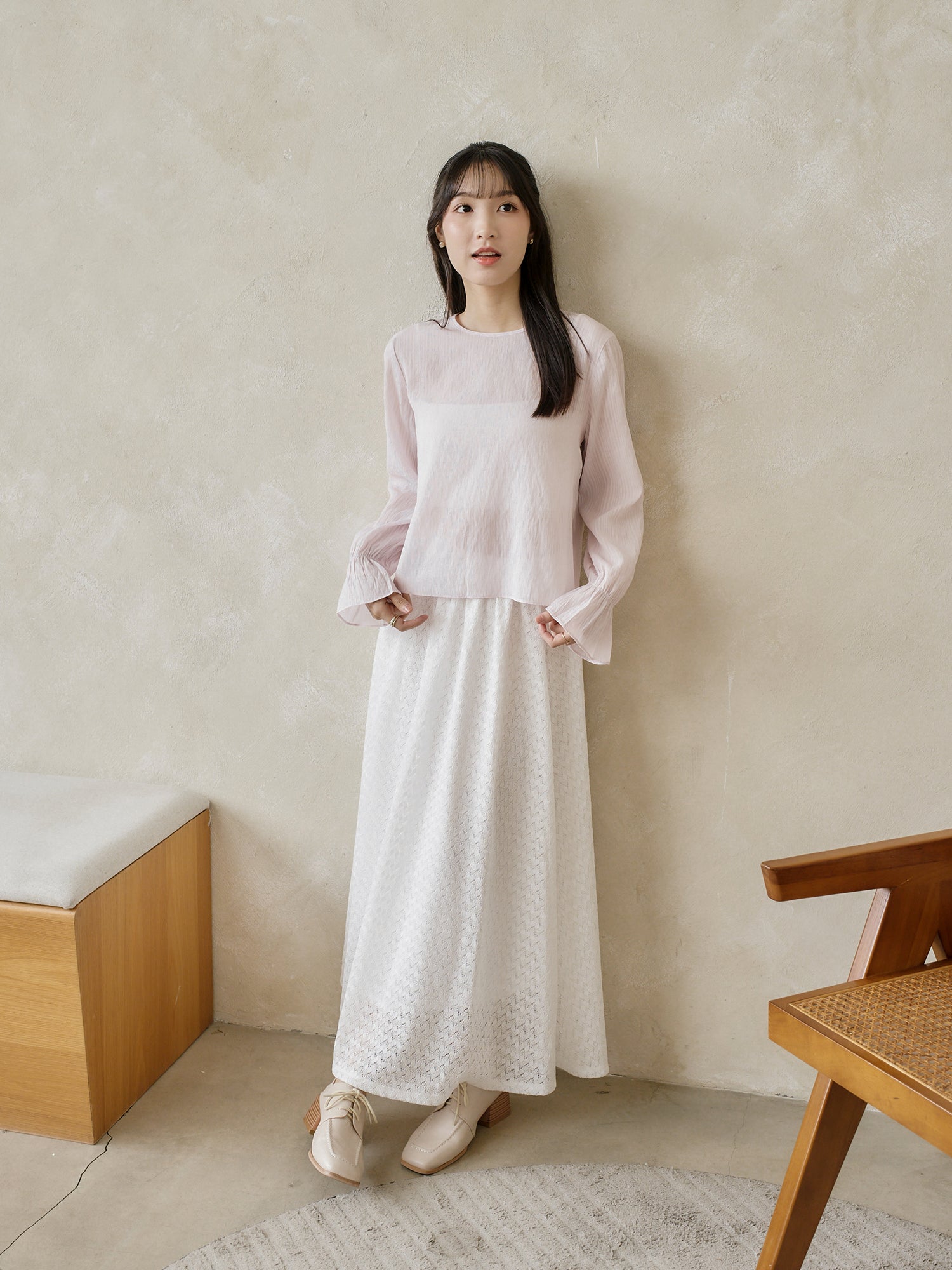 Modern Ruffle Cuff Blouse