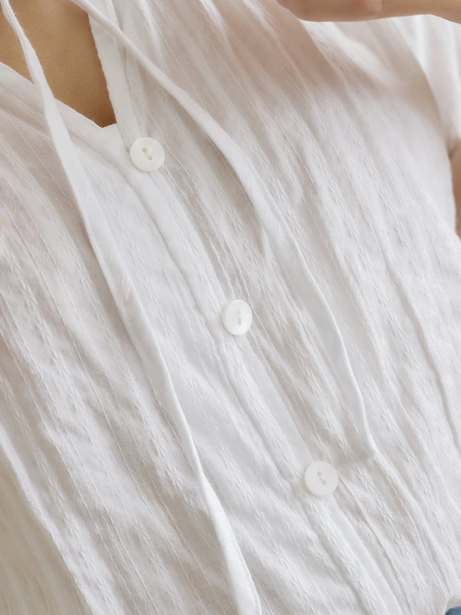 法式田園綁帶上衣